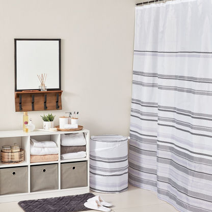 Nexus Printed Shower Curtain with 12 Hooks - 180x200 cms