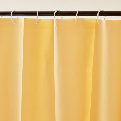 Lenox Solid Shower Curtain with 16 Hooks - 180x240 cms