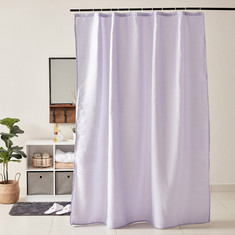 Nexus Solid Jacquard Shower Curtain with 12 Hooks - 180x200 cm