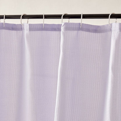 Nexus Solid Jacquard Shower Curtain with 12 Hooks - 180x200 cms