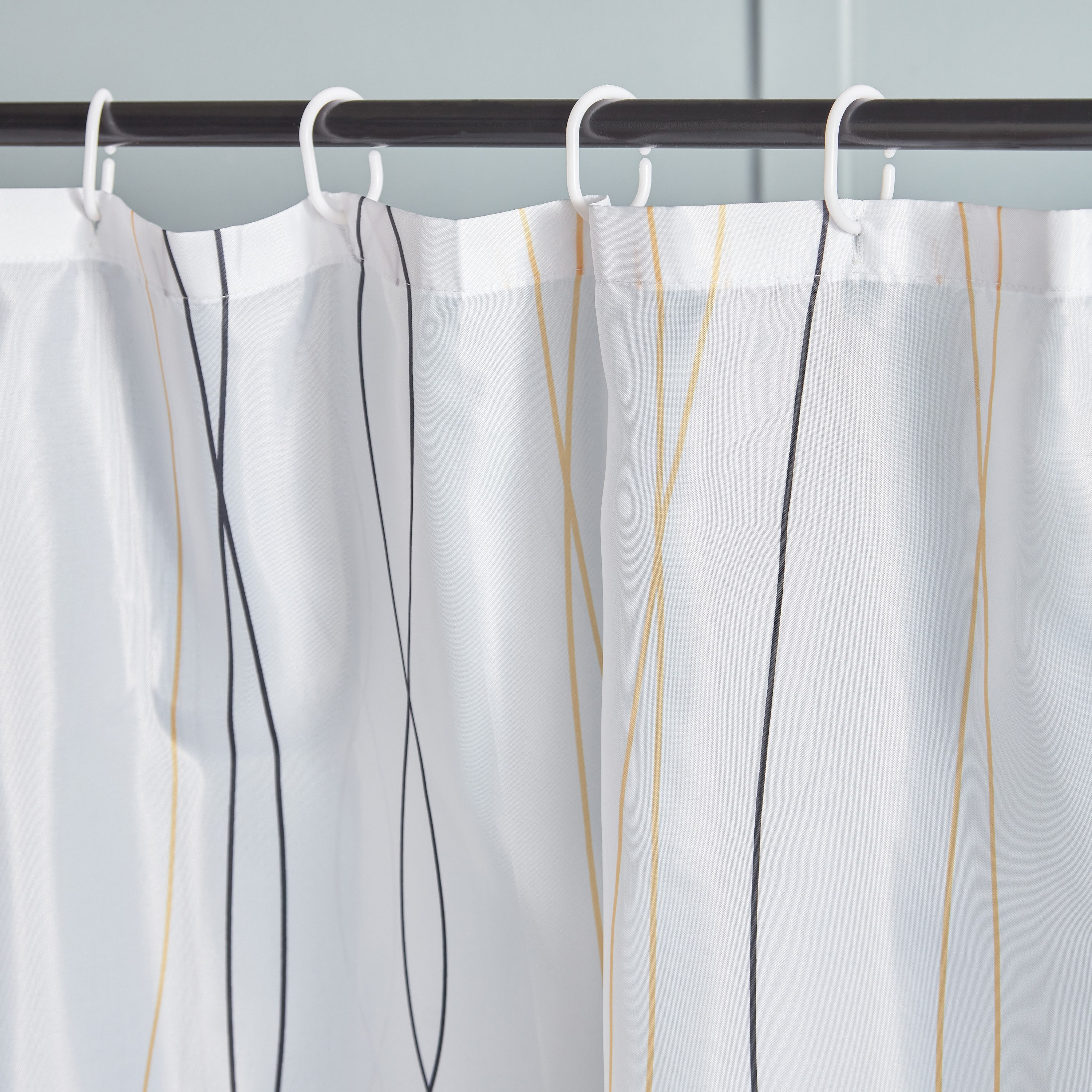 ستارة استحمام بوليستر مع 12 خطاف من لينوكس - 180x180 سم-hbxhomeware-hbxbathroom-image-2