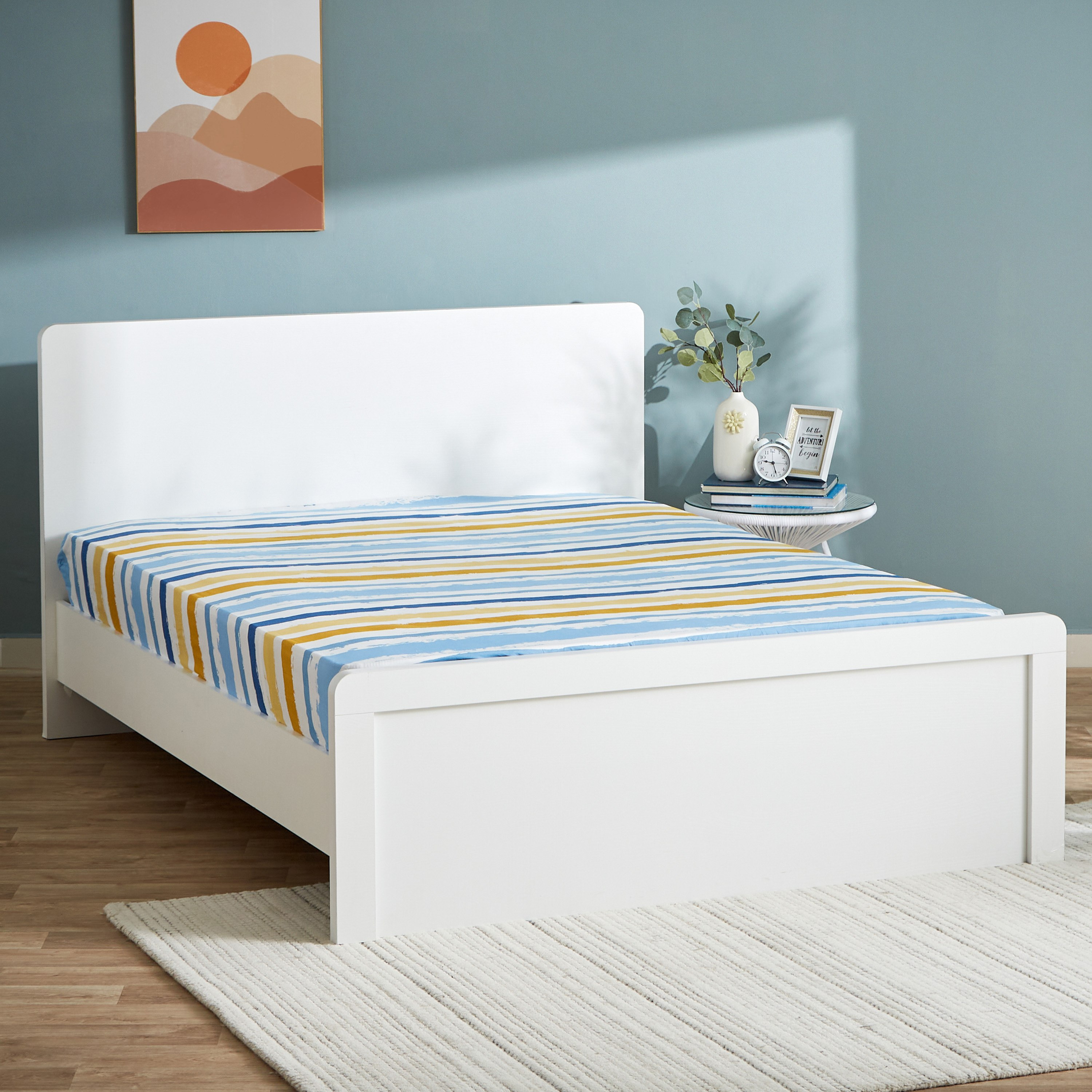 Ontario Brushed Strock King Fitted Sheet - 180x200+20 cm-hbxhomeware-hbxbedroom-image-1