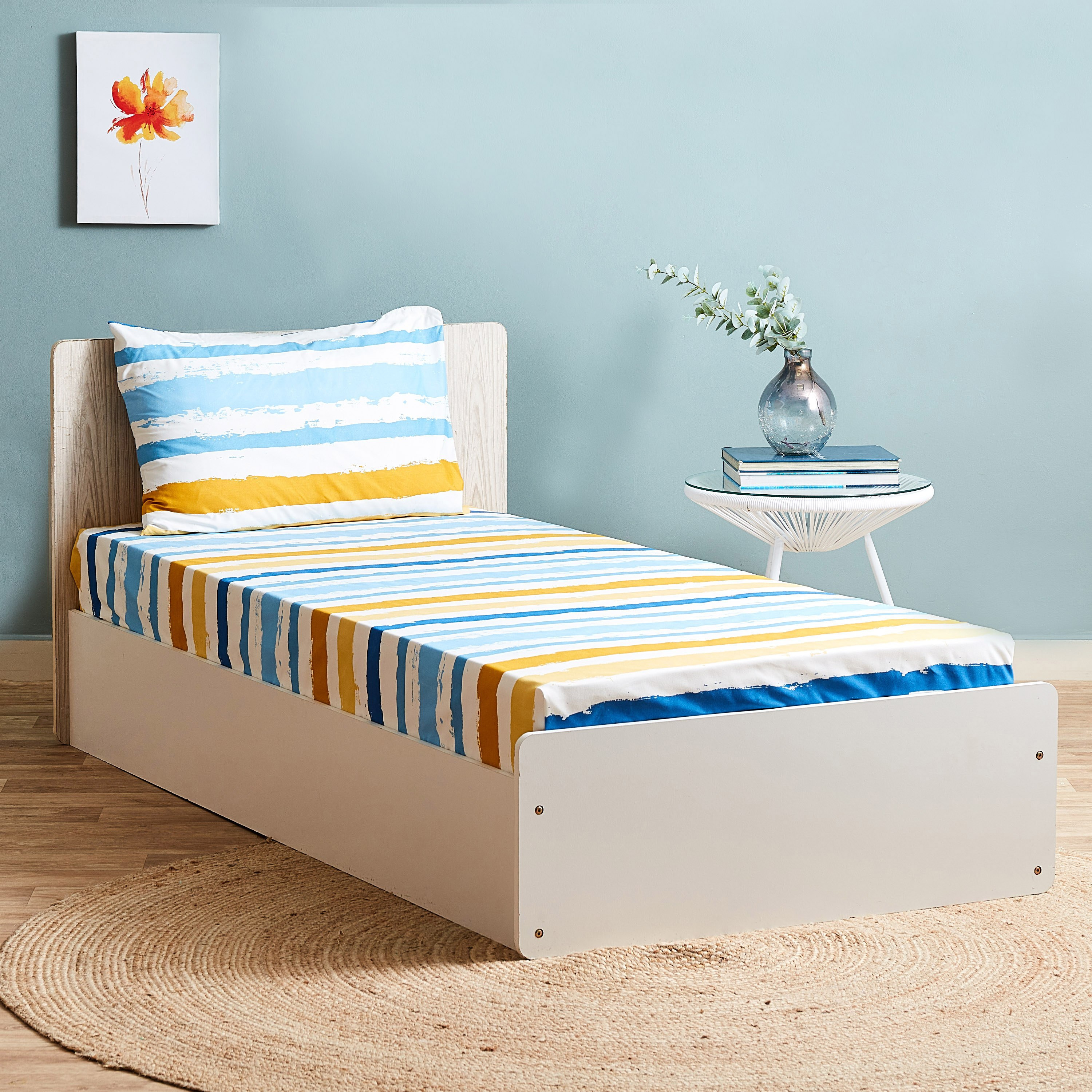 طقم شرشف مسّطح فردي من أونتاريو براشد ستروك - 140×240 سم-hbxhomeware-hbxbedroom-image-1