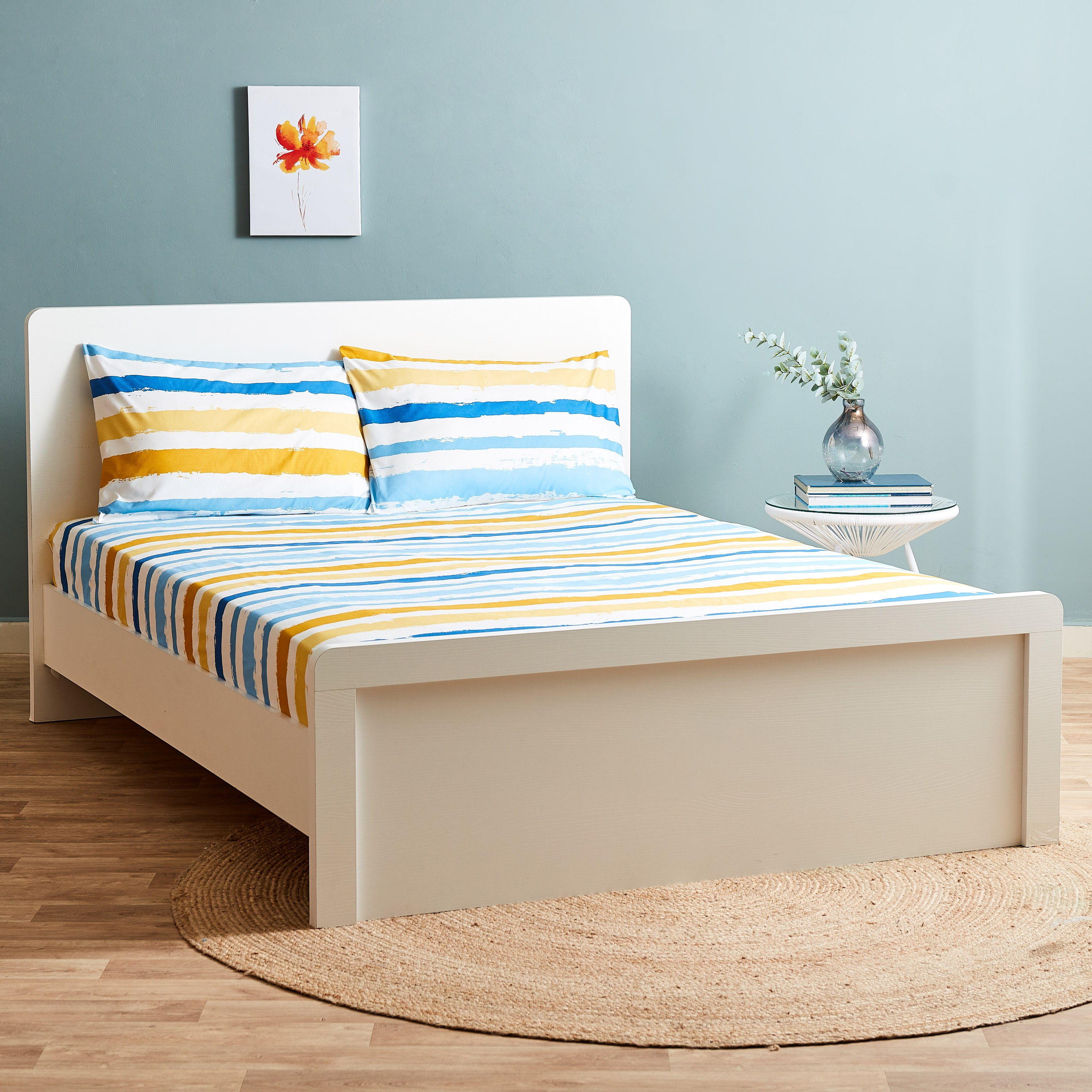 طقم شرشف مسطّح كينج 3 قطع من أونتاريو براشد ستروك - 240x240 سم-hbxhomeware-hbxbedroom-image-1