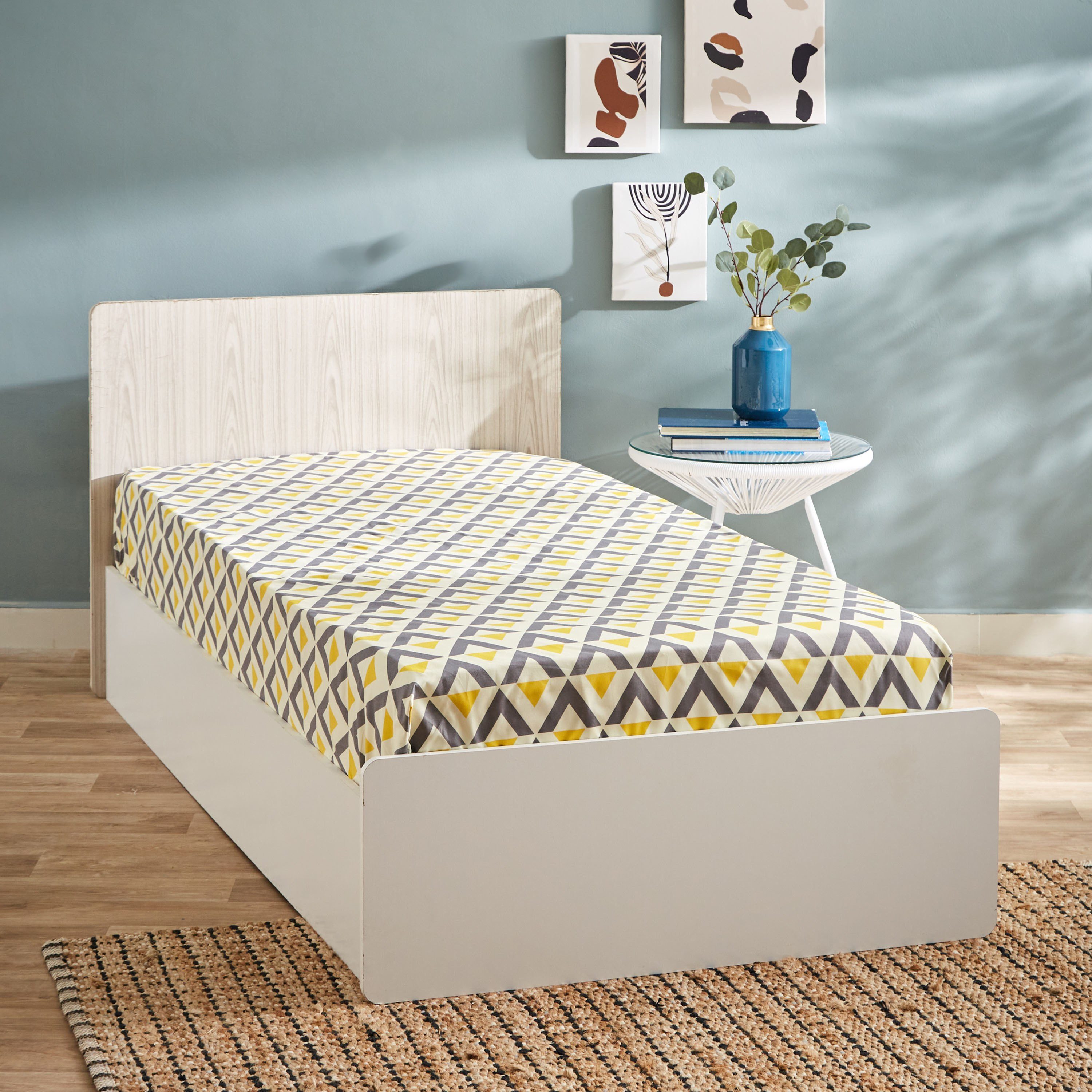 شرشف سرير مطاطي فردي من أونتاريو أزتيك - 90×200+20 سم-hbxhomeware-hbxbedroom-image-1
