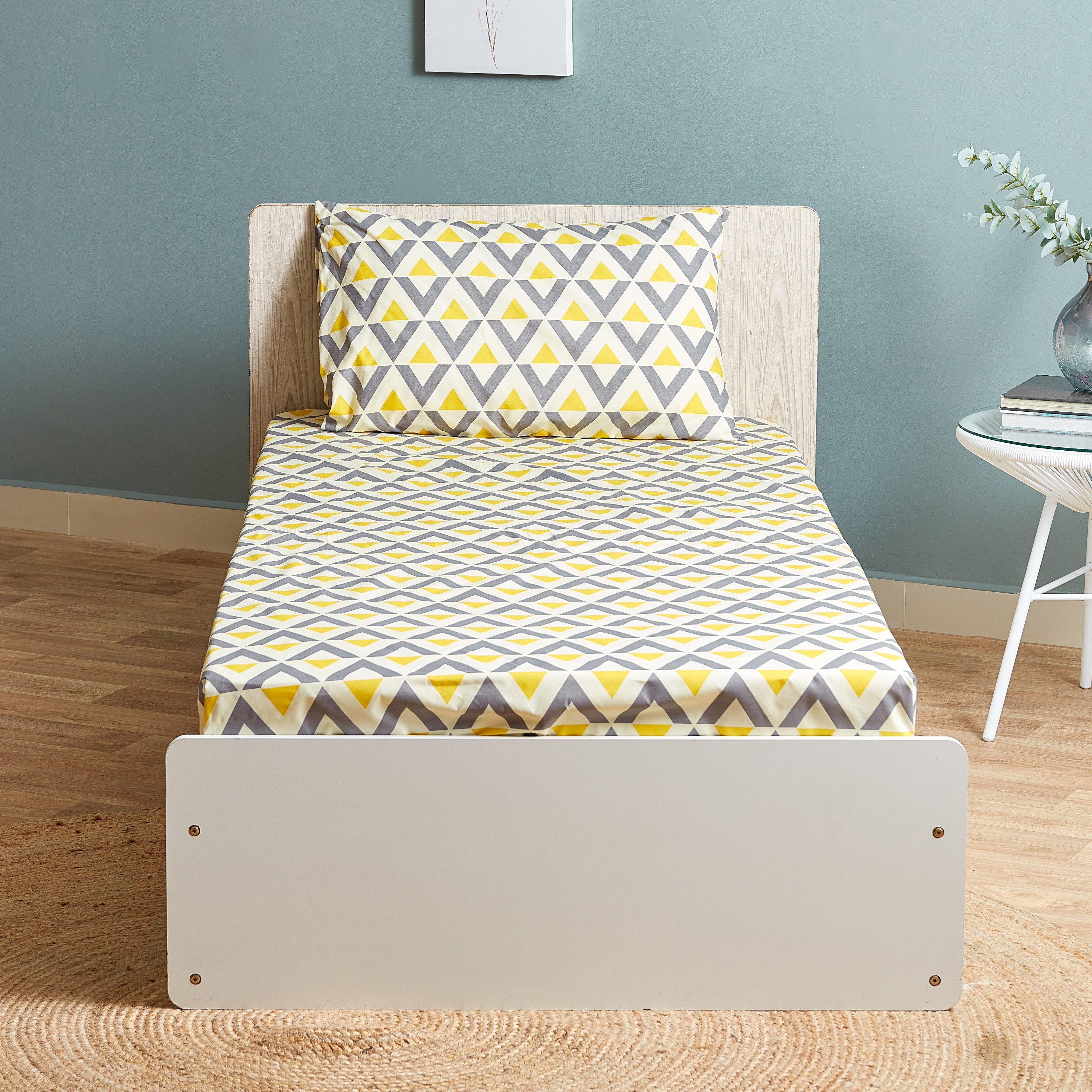 طقم شرشف سرير مسّطح فردي من أونتاريو أزتيك - 140×240 سم-hbxhomeware-bedding-flatsheets-image-2