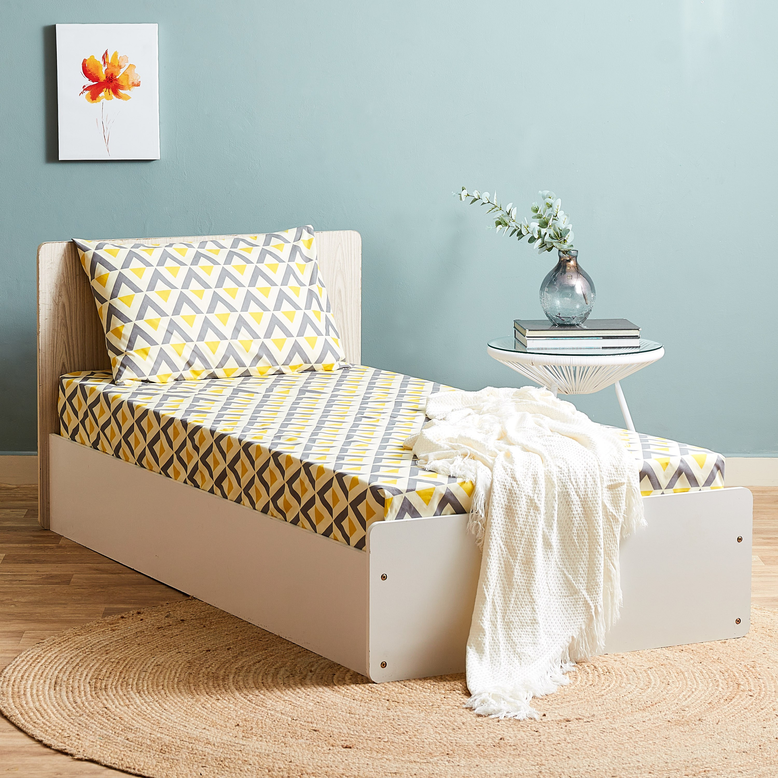 طقم شرشف سرير مسّطح فردي من أونتاريو أزتيك - 140×240 سم-hbxhomeware-bedding-flatsheets-image-8