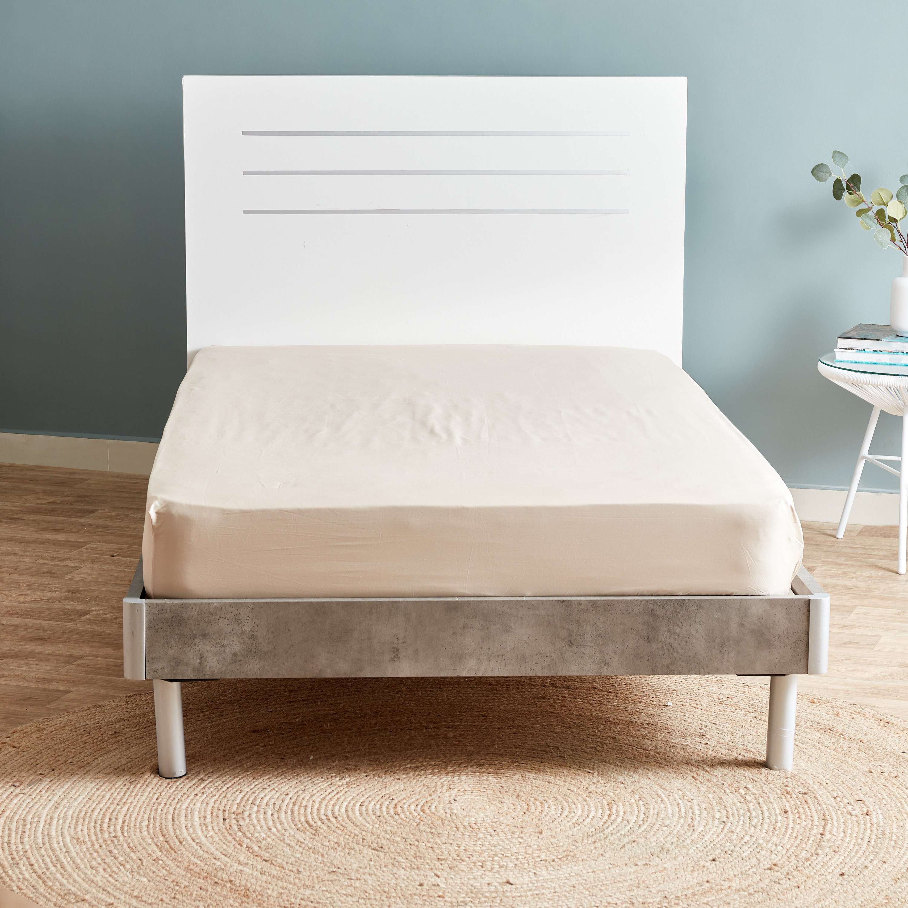شرشف مطاطي مزدوج معالج من إيكو ريتش - 120x200+33 سم-hbxhomeware-hbxbedroom-image-2