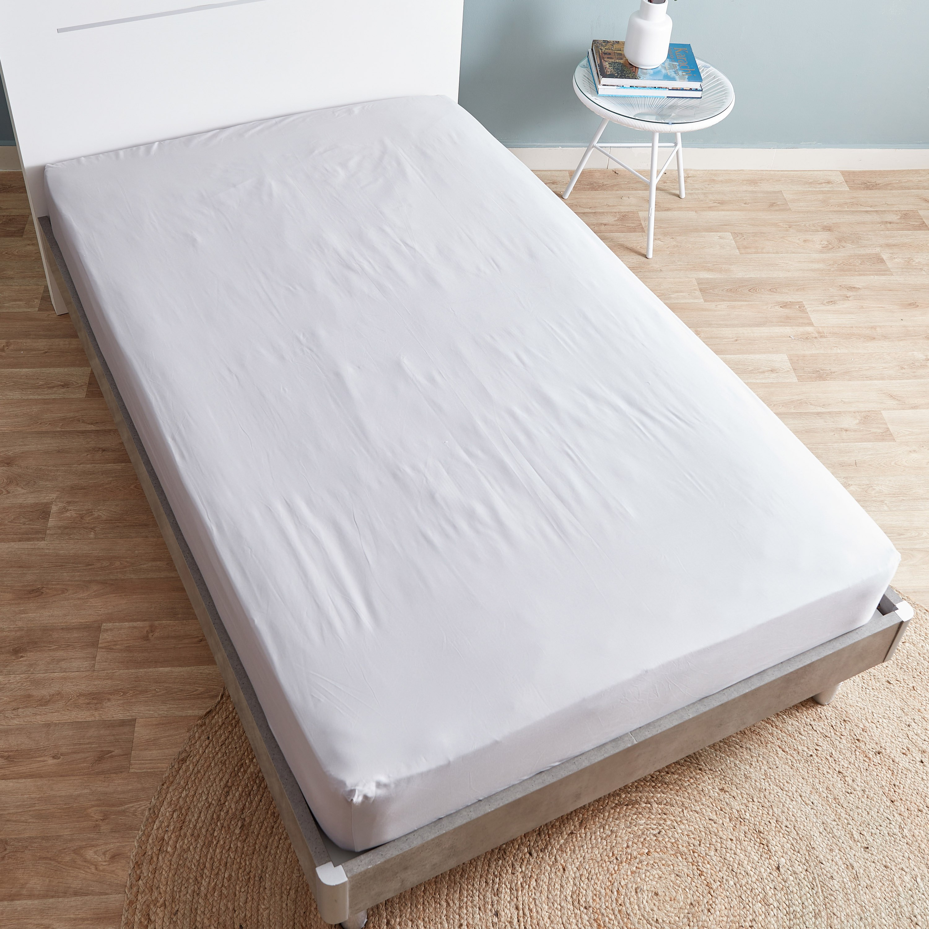 شرشف مطاطي مزدوج معالج من إيكو ريتش - 120x200+33 سم-hbxhomeware-bedding-fittedsheets-image-3