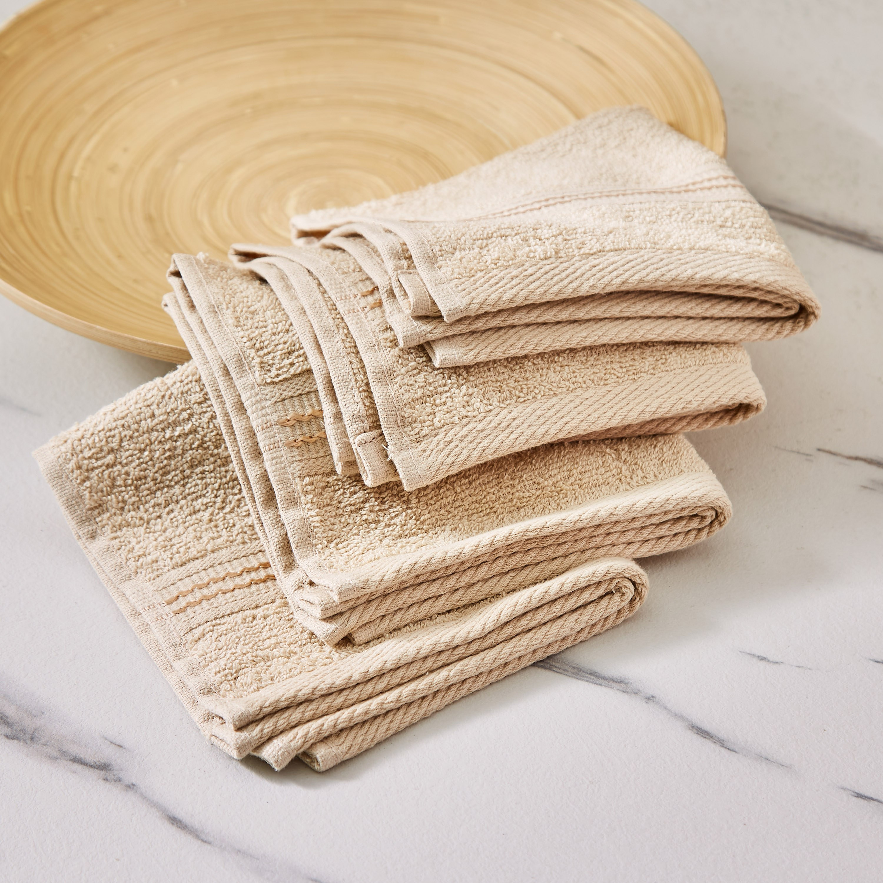 طقم مناشف وجه ممشطة 4 قطع إسينشيال - 30x30 سم-hbxbathroom-bathroomtextiles-image-2