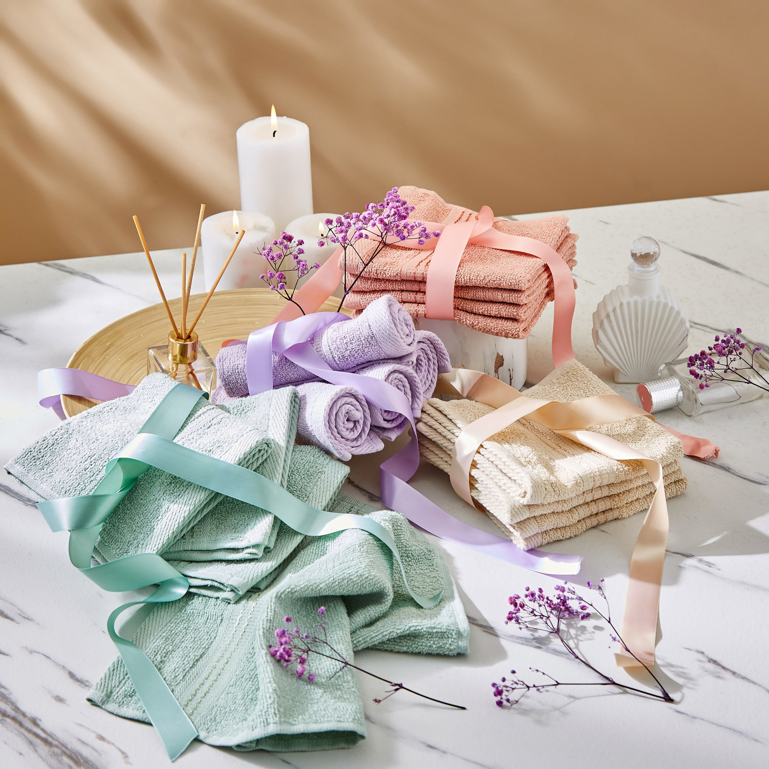 طقم مناشف وجه ممشطة 4 قطع إسينشيال - 30x30 سم-hbxbathroom-bathroomtextiles-image-4