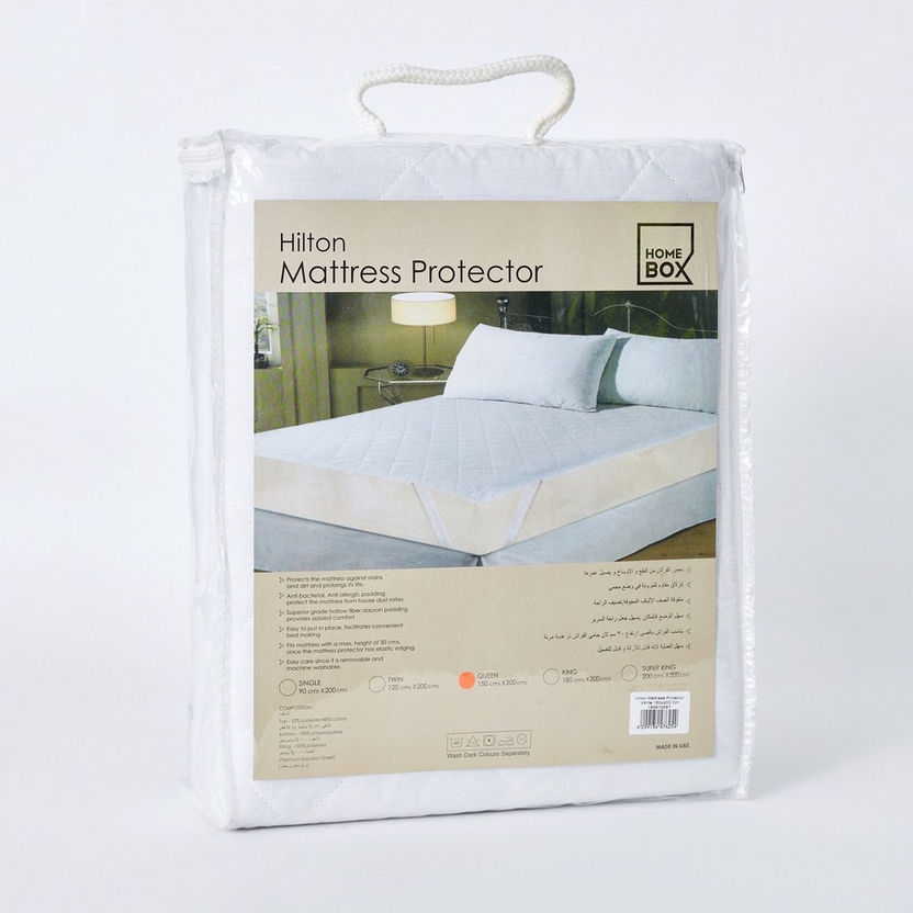 Hilton Microfiber Queen Mattress Protector - 150x200 cm-Protectors and Toppers-image-4