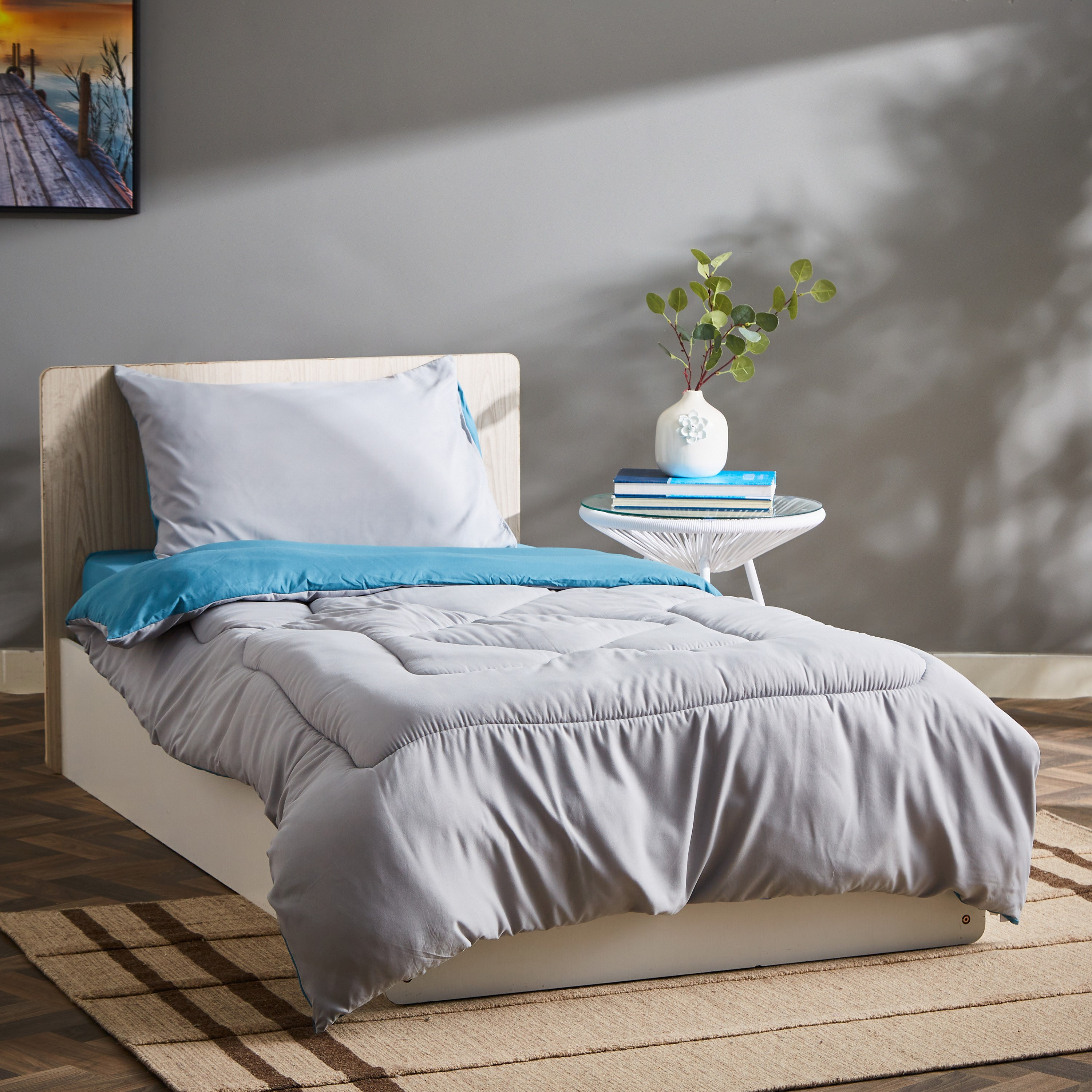 طقم لحاف فردي من الألياف الدقيقة يستخدم على الوجهين قطعتين من ديربي - 135x220 سم-hbxkidsandyouth-beddingandfurnishings-comfortersets-image-2