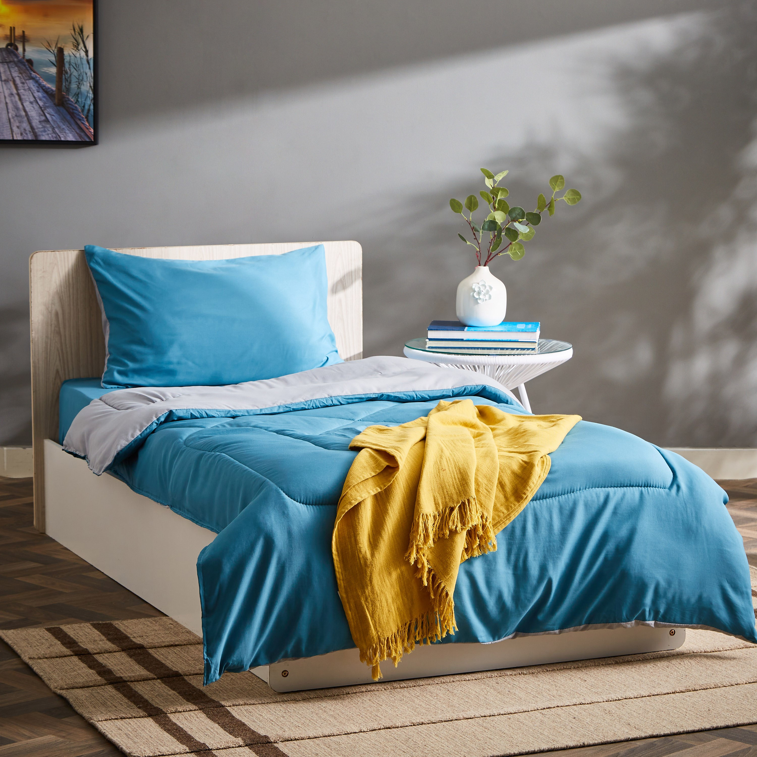 طقم لحاف فردي من الألياف الدقيقة يستخدم على الوجهين قطعتين من ديربي - 135x220 سم-hbxkidsandyouth-beddingandfurnishings-comfortersets-image-6