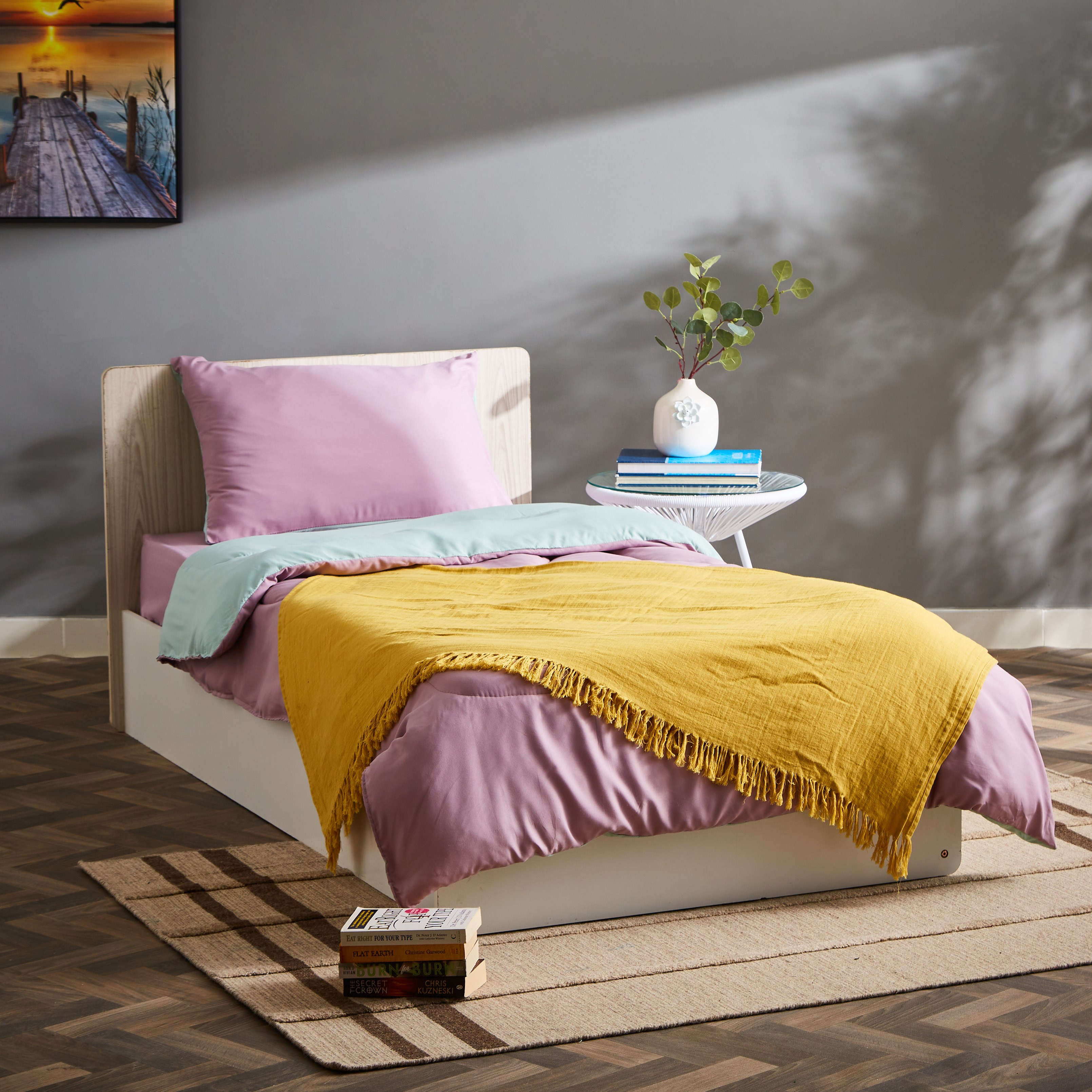 طقم لحاف فردي من الألياف الدقيقة يستخدم على الوجهين قطعتين من ديربي - 135x220 سم-hbxkidsandyouth-beddingandfurnishings-comfortersets-image-6