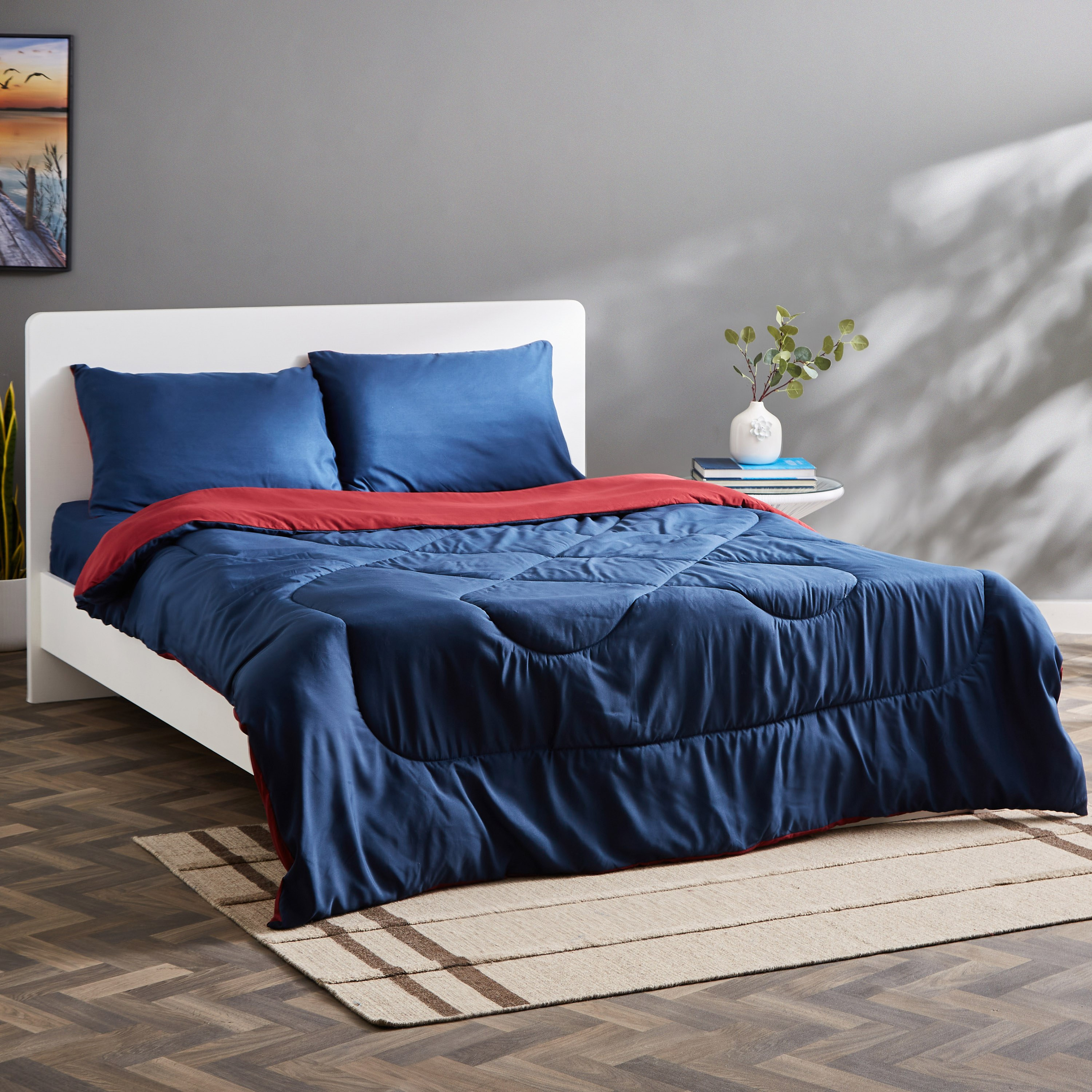 طقم لحاف كوين من الألياف الدقيقة يستخدم على الوجهين 3 قطع من ديربي - 200x230 سم-hbxhomeware-hbxdecorandfurnishings-image-1