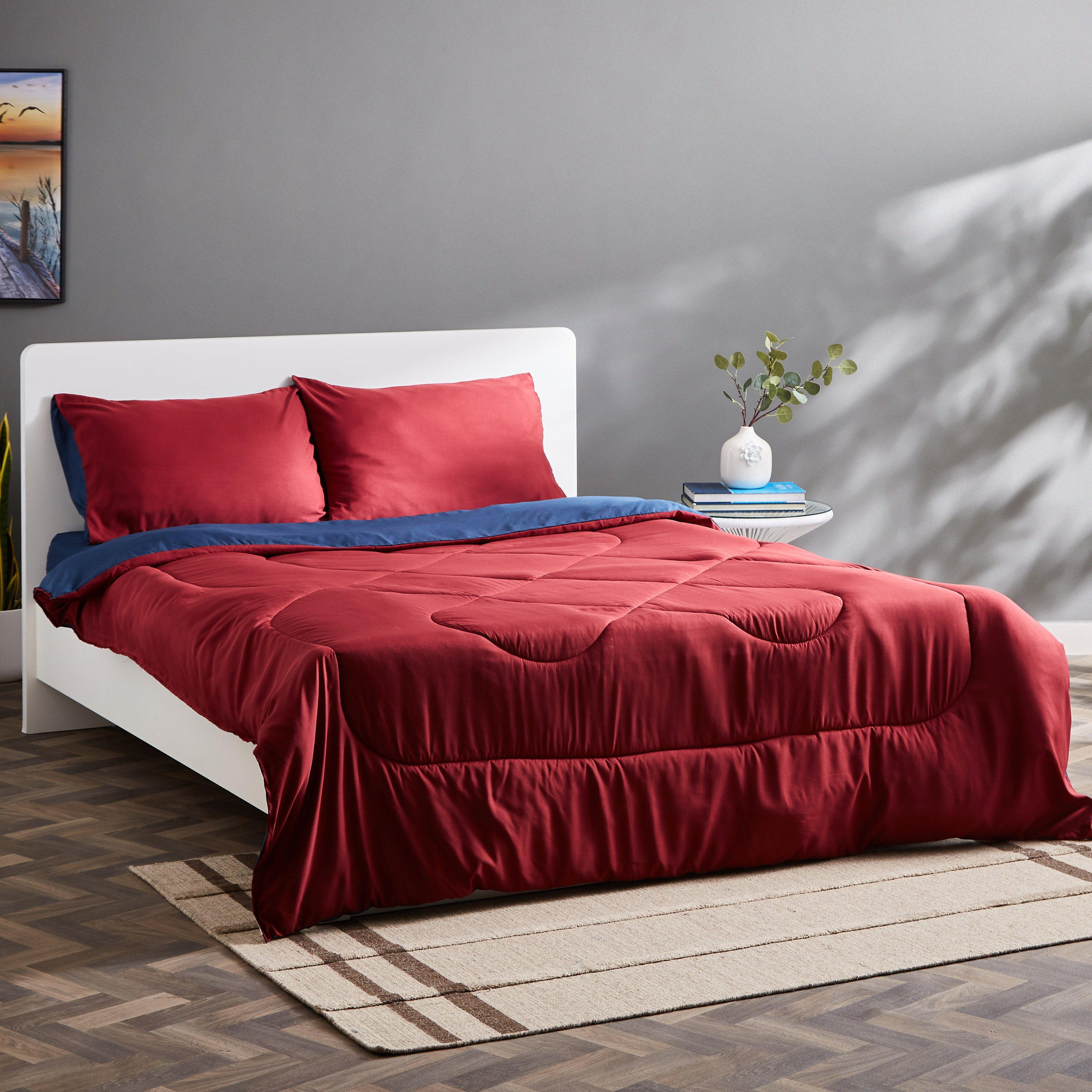 طقم لحاف كوين من الألياف الدقيقة يستخدم على الوجهين 3 قطع من ديربي - 200x230 سم-hbxhomeware-hbxdecorandfurnishings-image-2