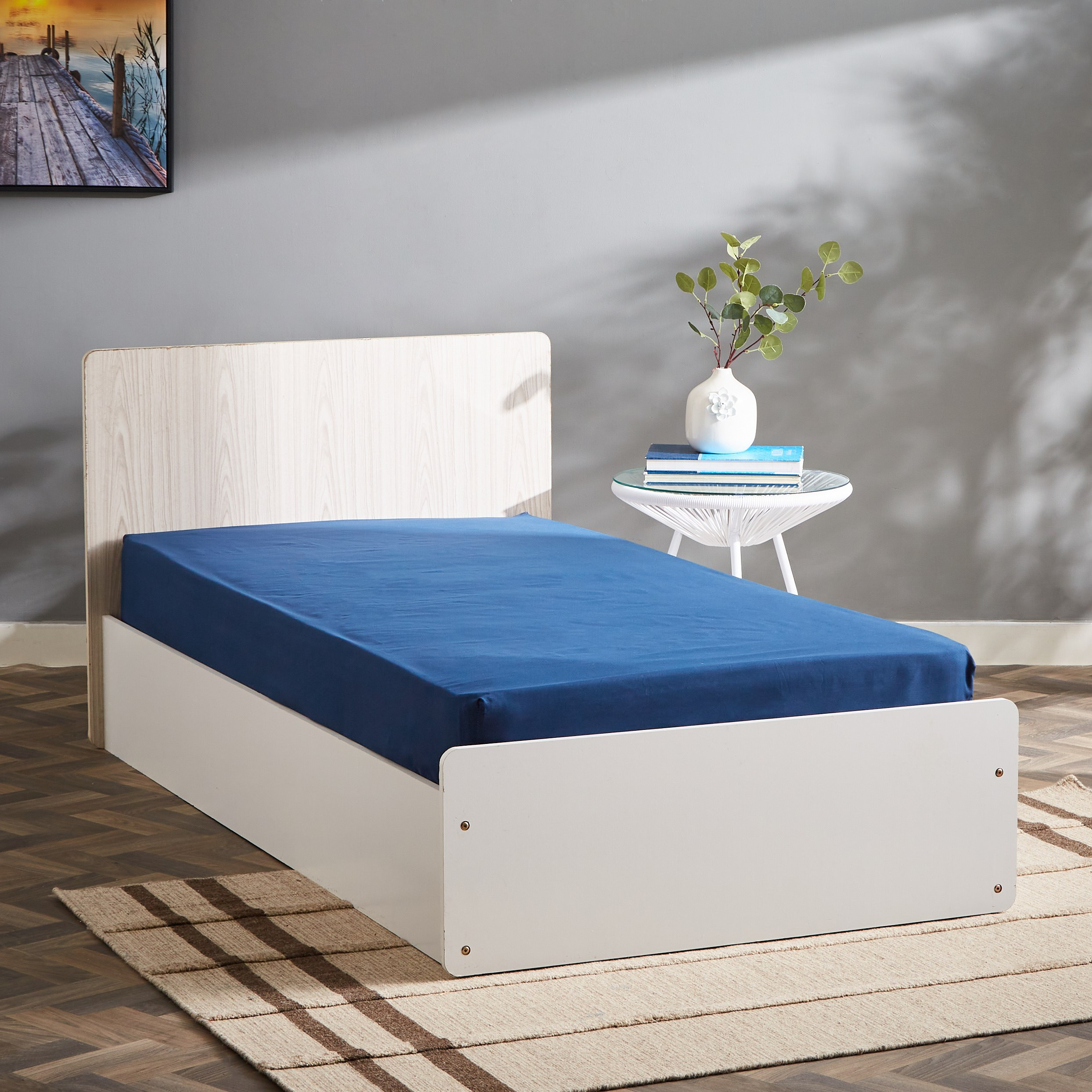 Derby Solid Microfibre Single Fitted Sheet - 90x190+25 cm-hbxhomeware-hbxbedroom-image-1