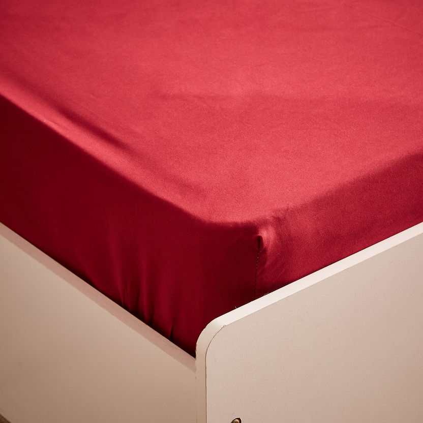 Derby Solid Microfibre Single Fitted Sheet - 90x190+20 cm-Sheets and Pillow Covers-image-3