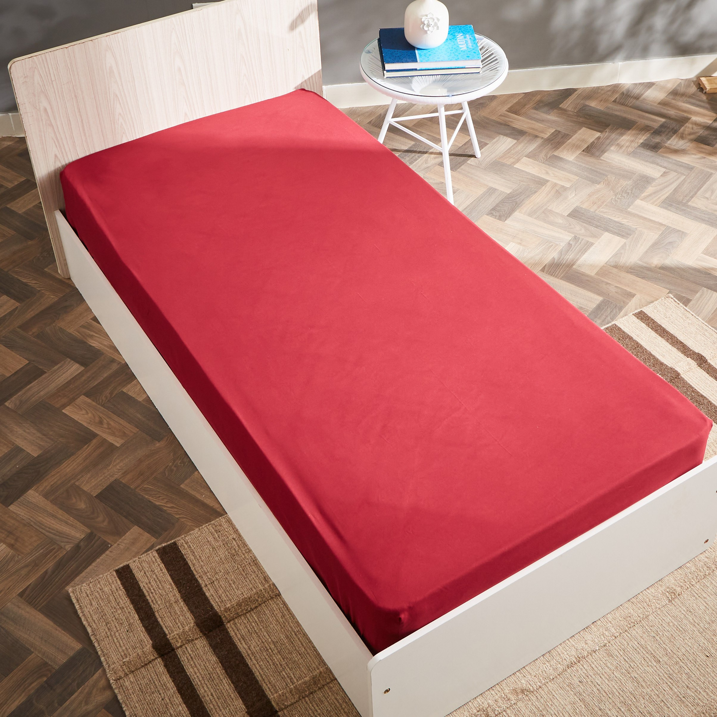 Derby Solid Microfibre Single Fitted Sheet - 90x190+20 cm-hbxhomeware-bedding-fittedsheets-image-6