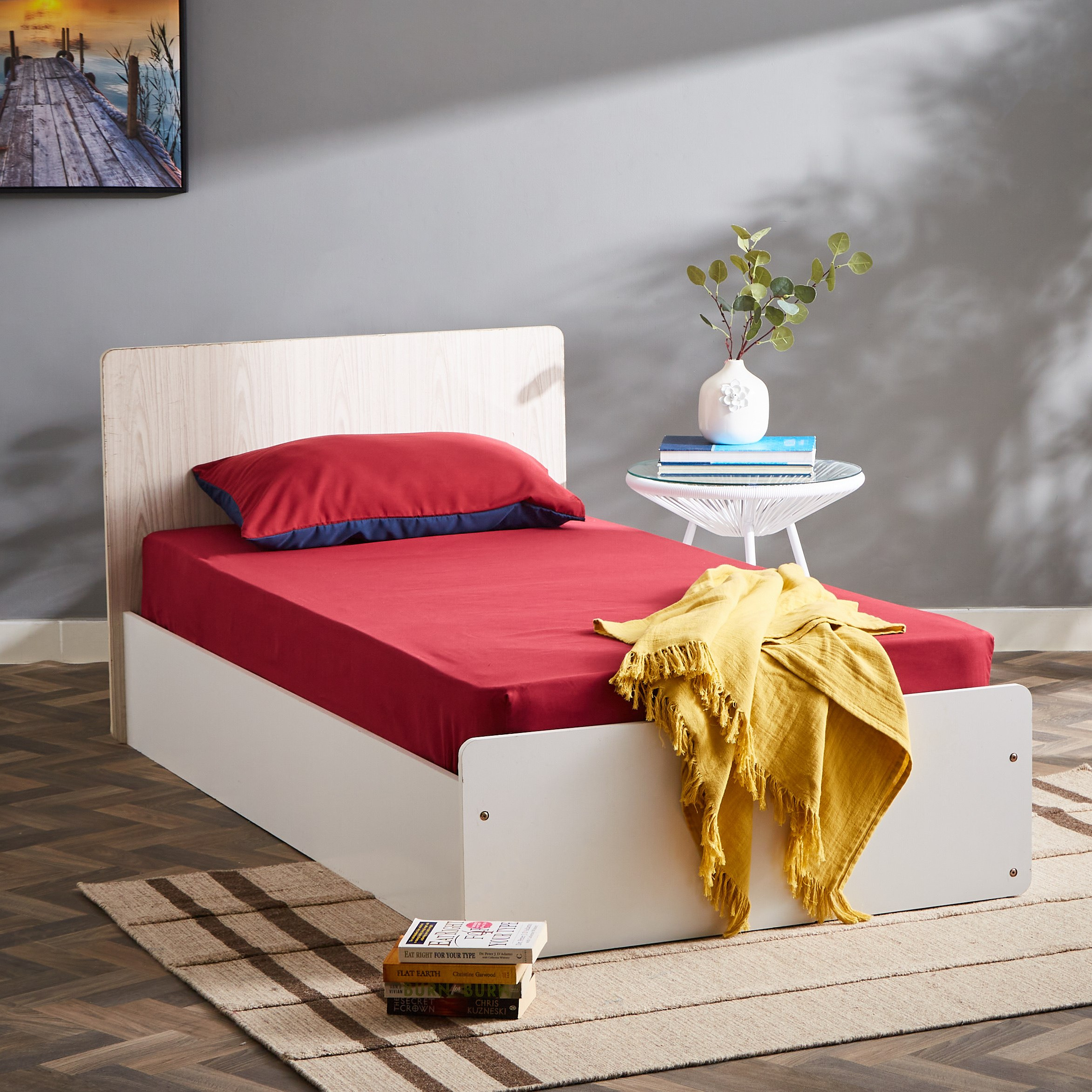 Derby Solid Microfibre Single Fitted Sheet - 90x190+20 cm-hbxhomeware-bedding-fittedsheets-image-7