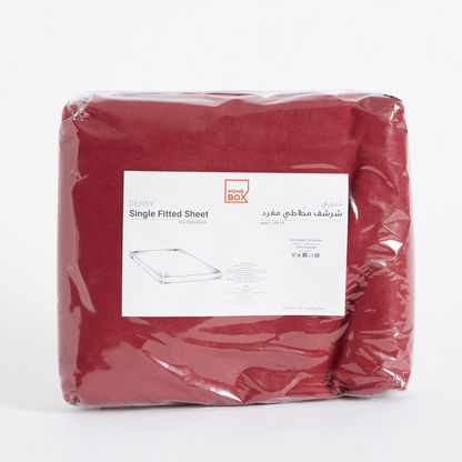 Derby Solid Microfibre Single Fitted Sheet - 90x190+20 cms