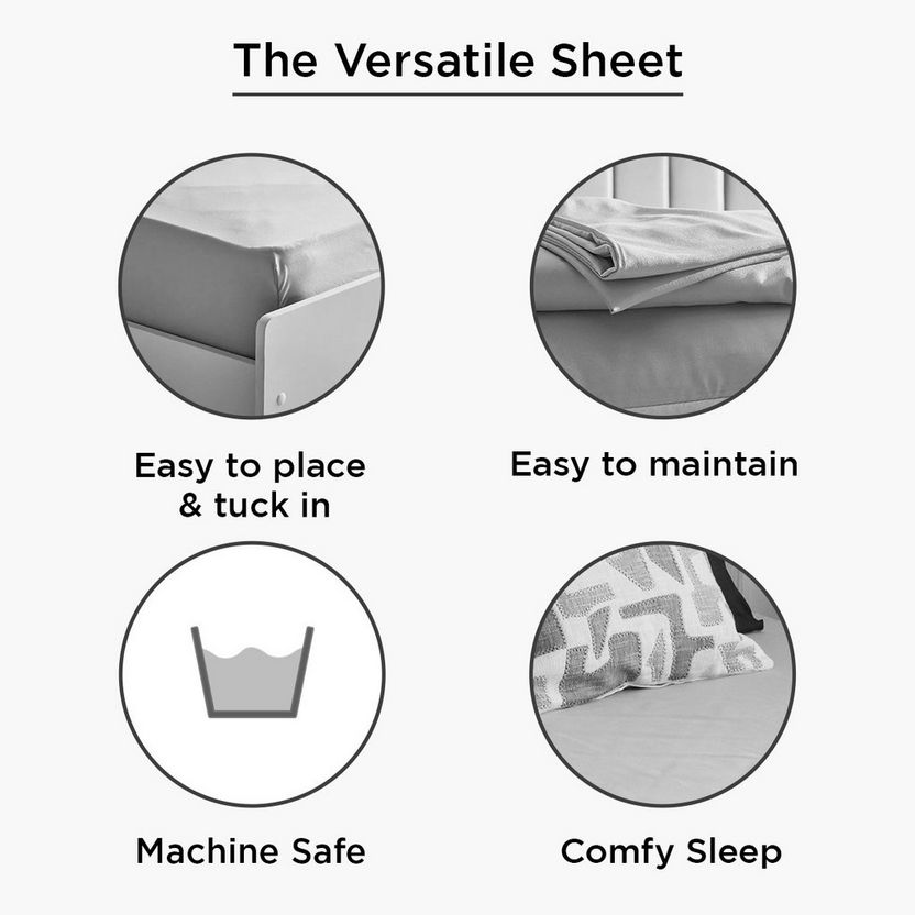 Derby Solid Microfibre Single Fitted Sheet - 90x190+20 cm-Sheets and Pillow Covers-image-1