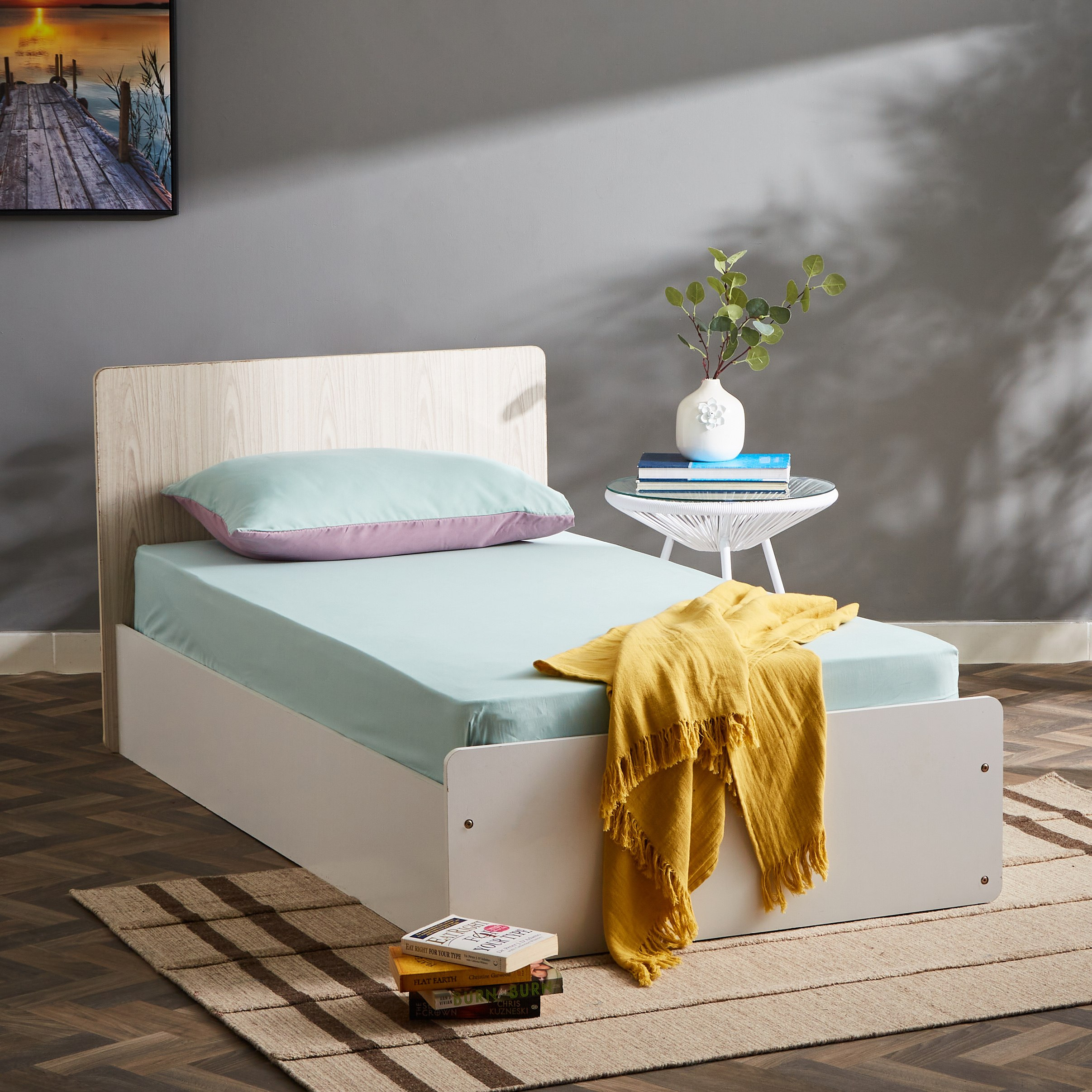 شرشف مطاطي فردي سادة من الألياف الدقيقة من ديربي - 90x190+20 سم-hbxhomeware-hbxbedroom-image-7