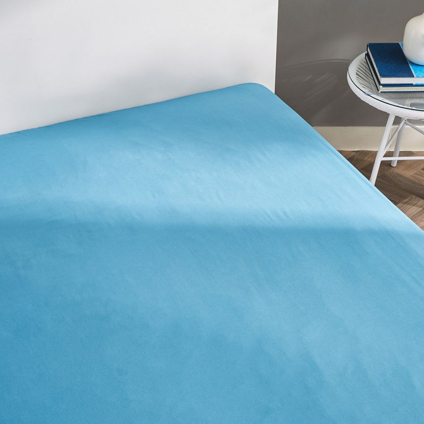 Derby Solid Microfibre King Fitted Sheet - 180x200+25 cm-Sheets and Pillow Covers-image-2