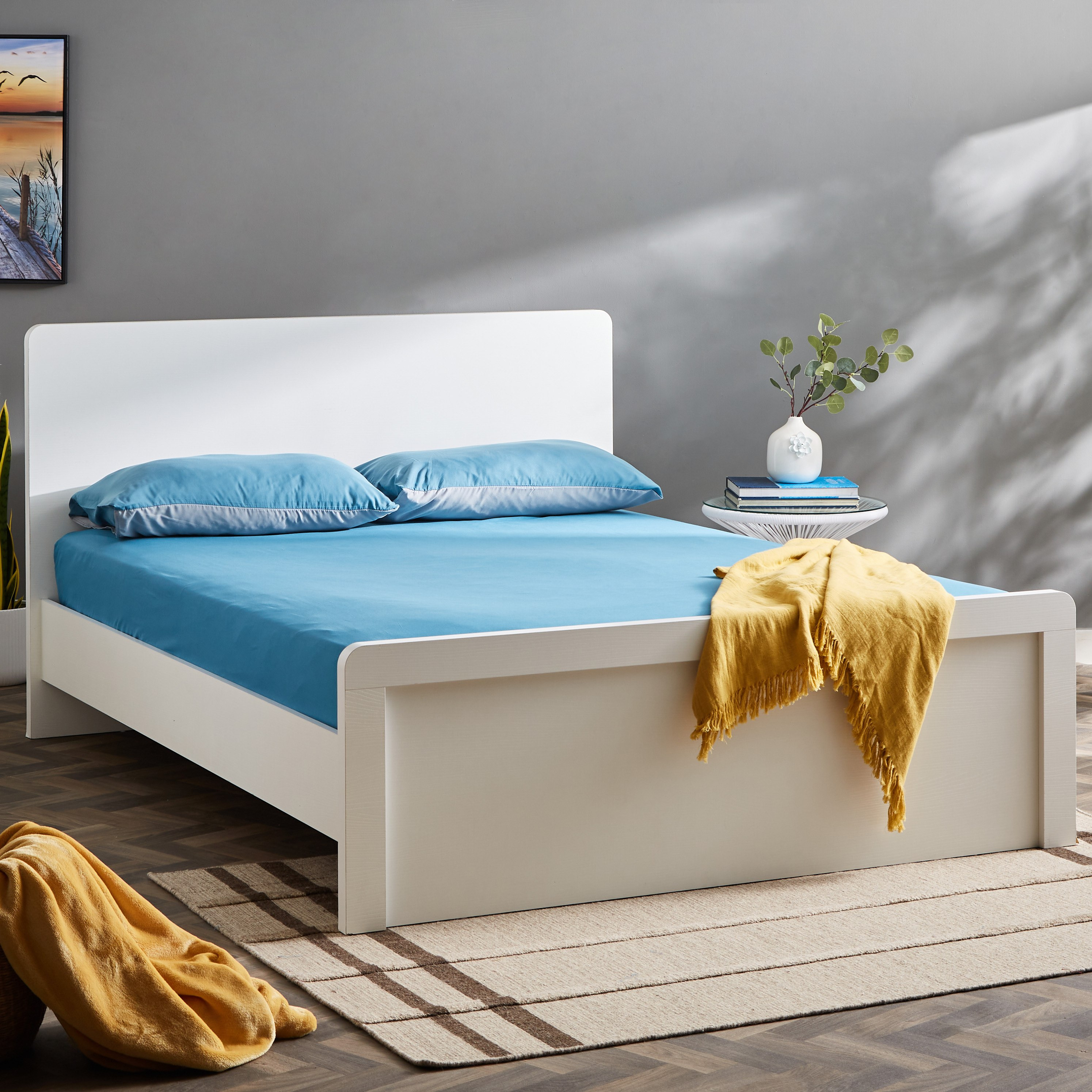 شرشف مطاطي كينج سادة من الألياف الدقيقة من ديربي - 180x200+25 سم-hbxhomeware-hbxbedroom-image-7