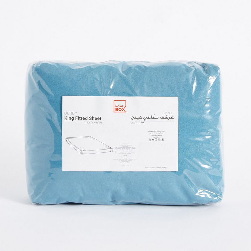 Derby Solid Microfibre King Fitted Sheet - 180x200+25 cm-Sheets and Pillow Covers-image-7