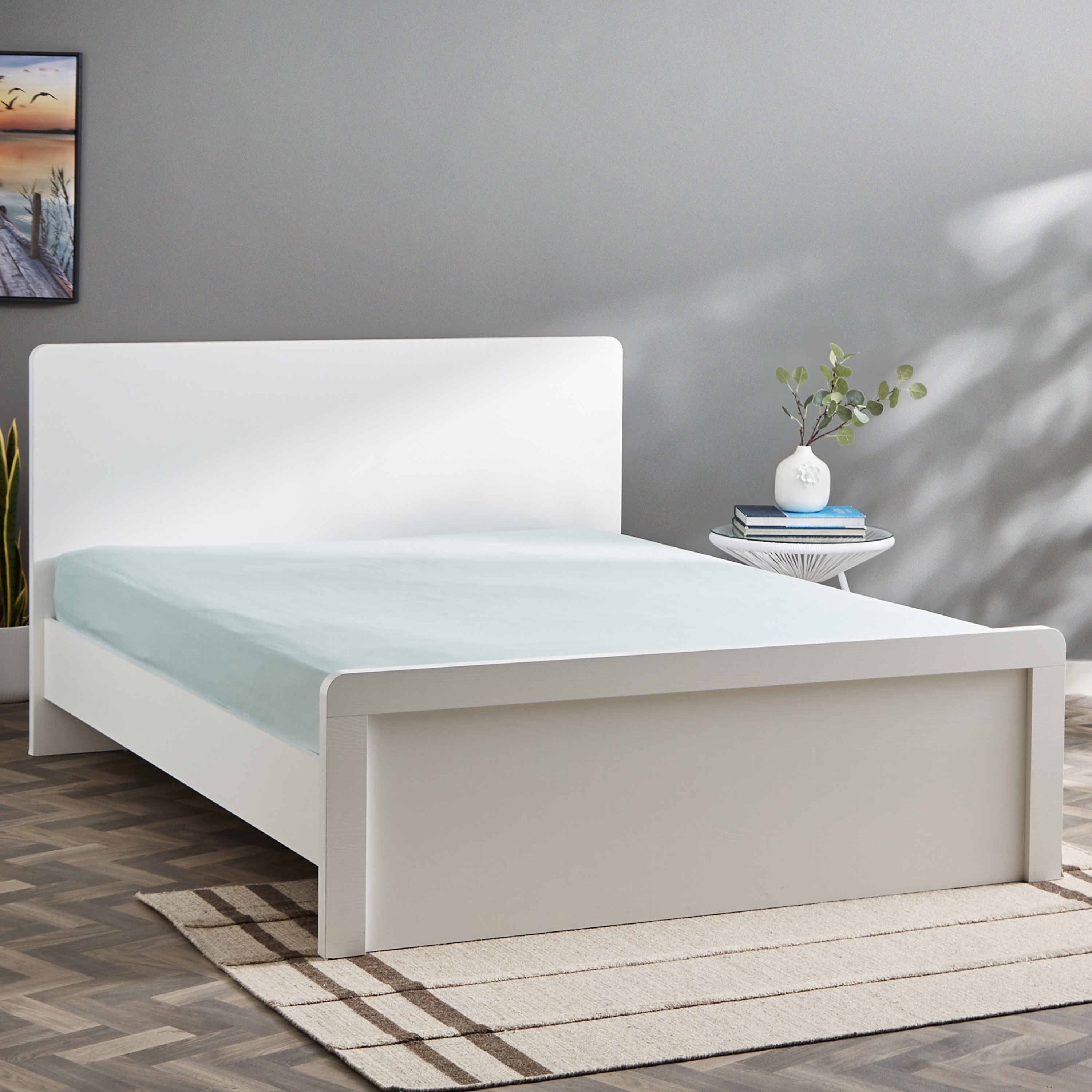 Derby Solid Microfibre King Fitted Sheet - 180x200+25 cm-hbxhomeware-bedding-fittedsheets-image-1