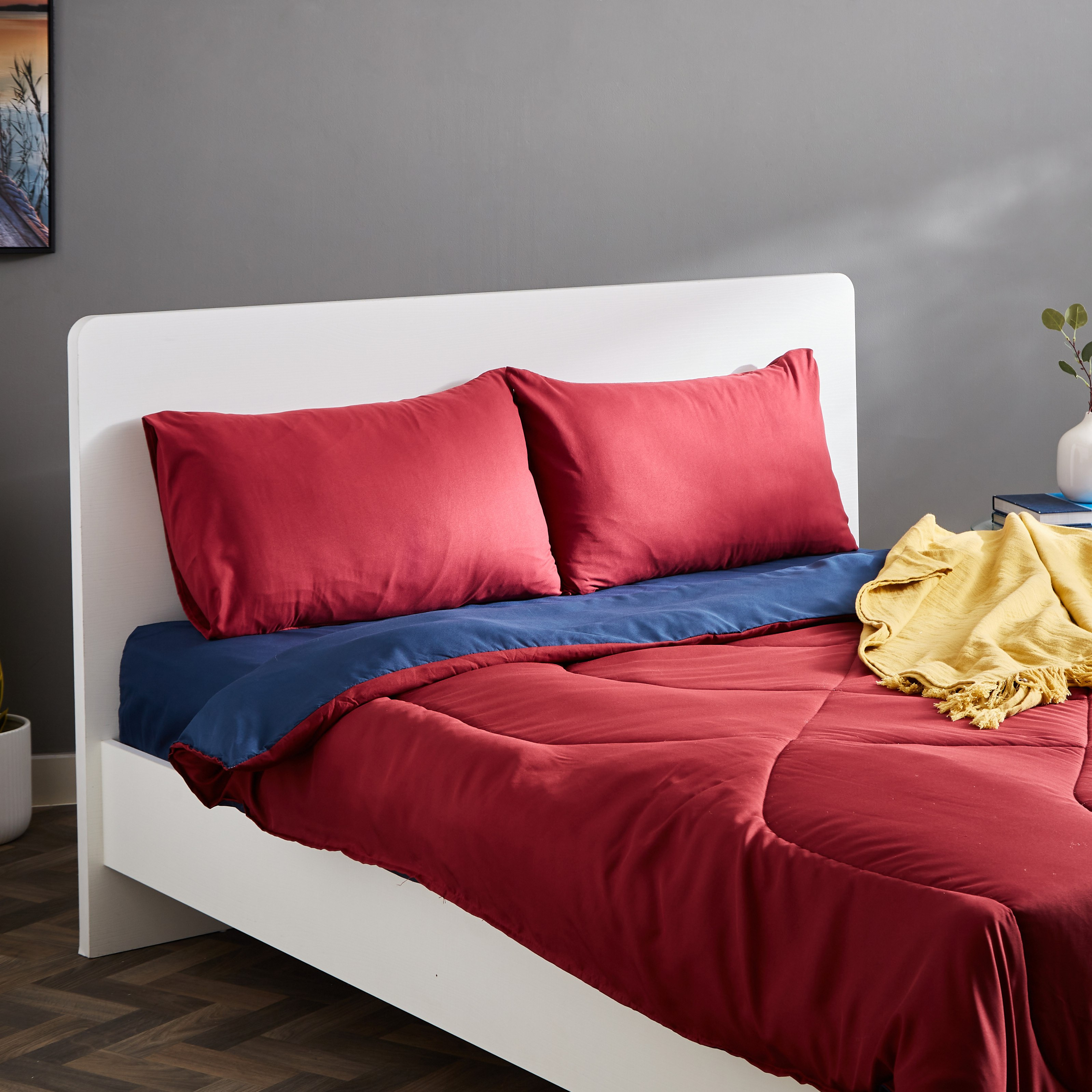Derby 2-Piece Reversible Solid Microfibre Pillowcase Set - 45x70 cm-hbxhomeware-hbxbedroom-image-5