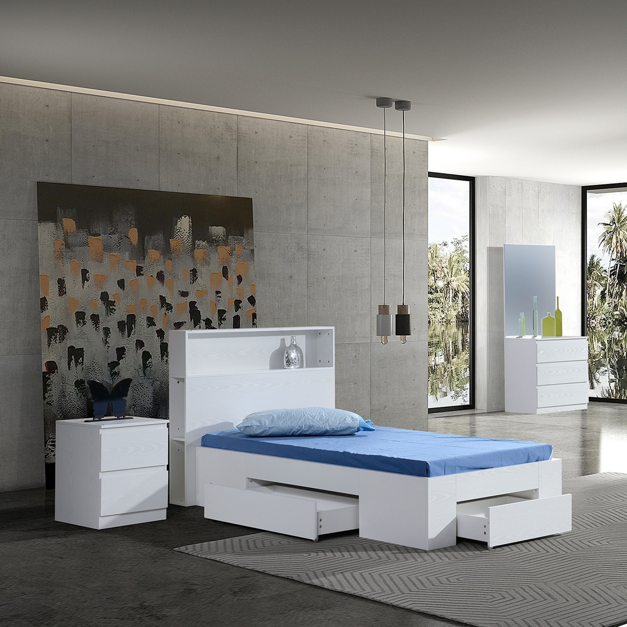سرير كوين بـ3 أدراج تخزين من هالمستاد أوسلو - 90x200 سم-hbxfurniture-bedsandbedsets-beds-single-image-1
