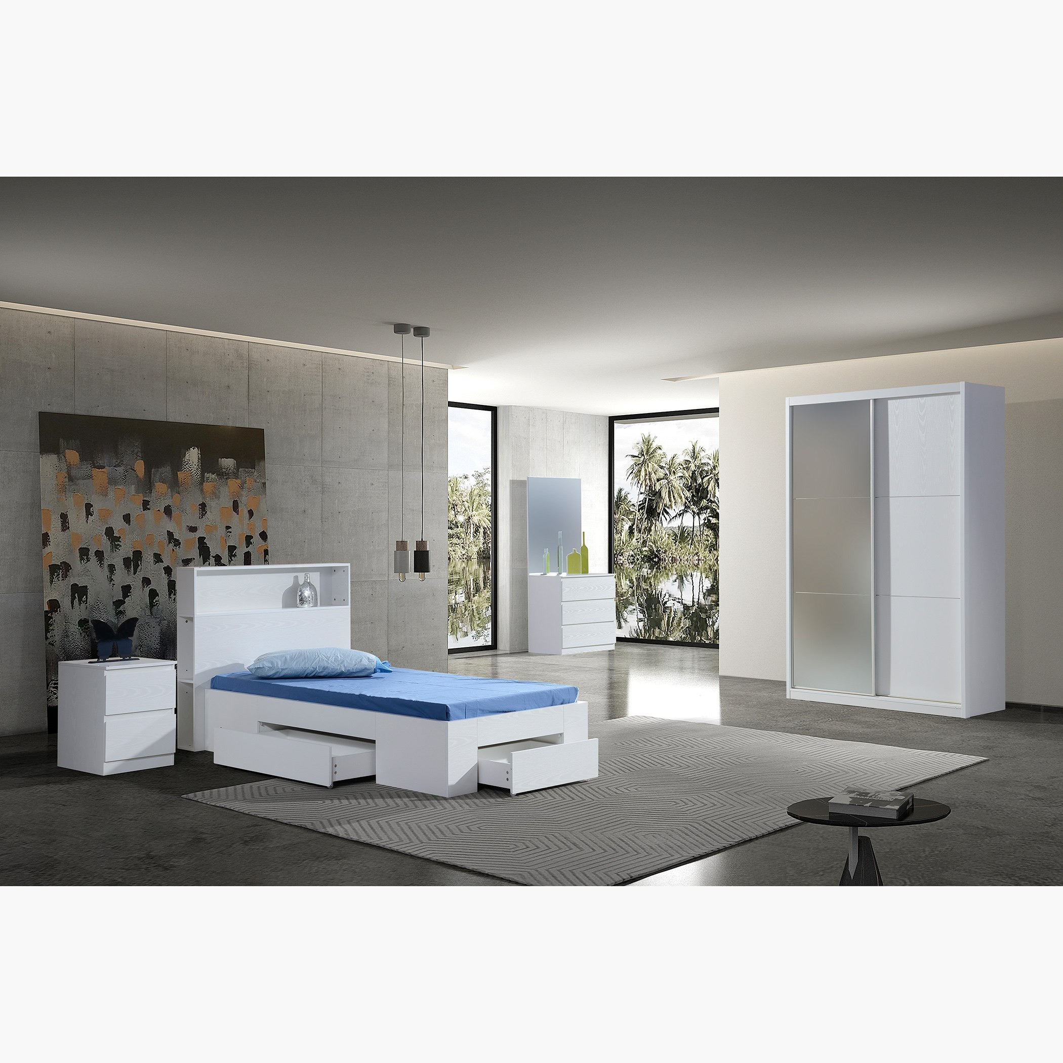 سرير كوين بـ3 أدراج تخزين من هالمستاد أوسلو - 90x200 سم-hbxfurniture-bedsandbedsets-beds-single-image-2