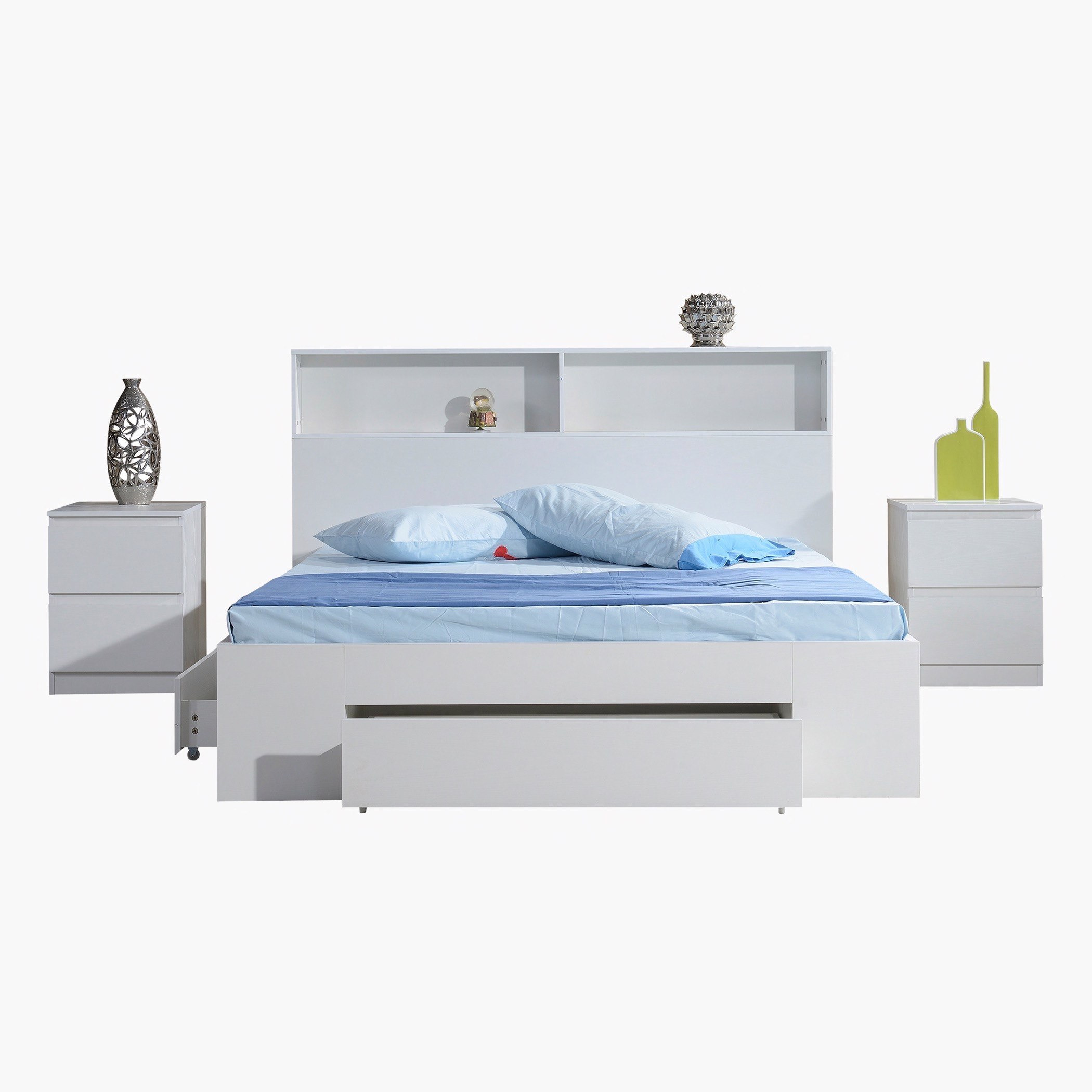 Halmstad Oslo Queen Storage Bed with 3 Drawers - 150x200 cm-hbxbedroom-bedsandbedsets-beds-queen-image-2