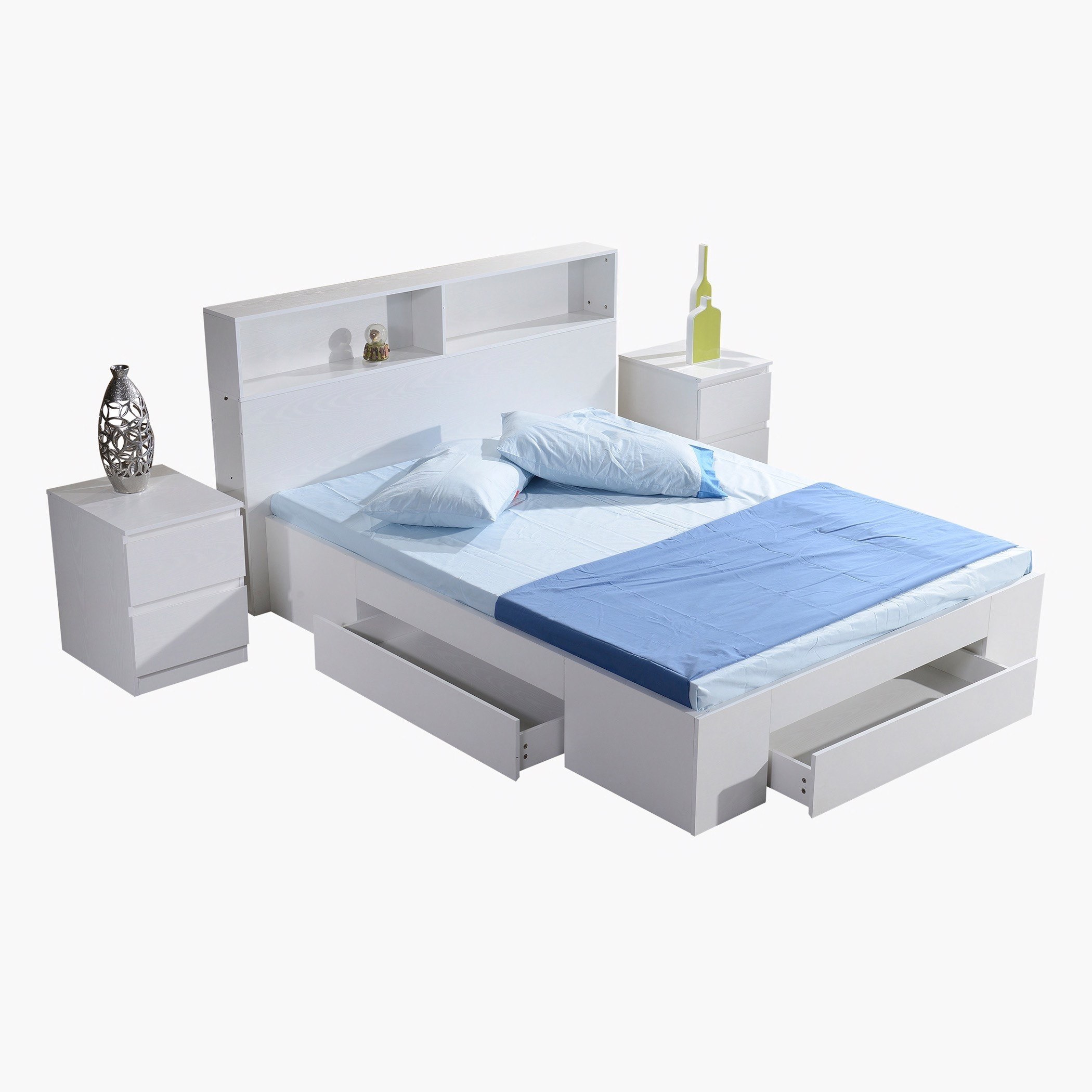Halmstad Oslo Queen Storage Bed with 3 Drawers - 150x200 cm-hbxbedroom-bedsandbedsets-beds-queen-image-4