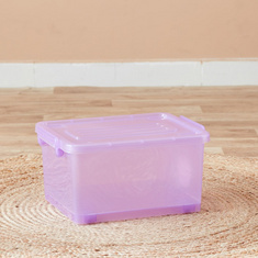 Rolling 15 L Storage Box with Wheels and Lid - 37x30x20 cm