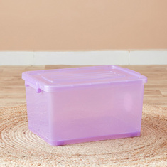 Rolling 32 L Storage Box with Wheels and Lid - 47x34x25 cms