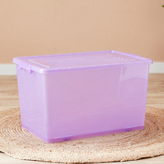 Rolling 94 L Storage Box with Wheels and Lid - 67x45x40 cms