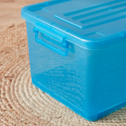 Rolling 32 L Storage Box with Wheels and Lid - 47x34x25 cms