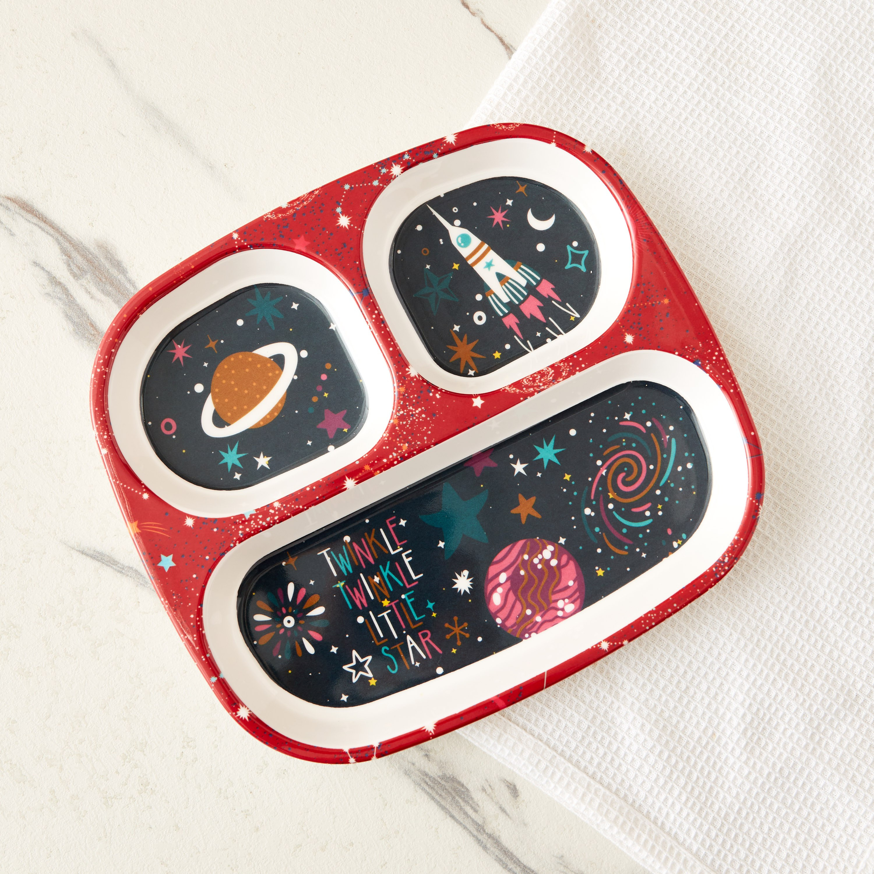 صحن ميلامين مقسم بتصميم كواكب من ترينيتي - 24×21.5 سم-hbxhomeware-hbxkidsandyouth-image-2