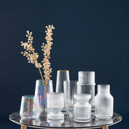 Atlanta Ribbed Glass Vase - 12x18 cm-Vases-image-3
