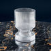 Atlanta Ribbed Inverted Clear Glass Vase - 12x18 cm-Vases-thumbnailMobile-1