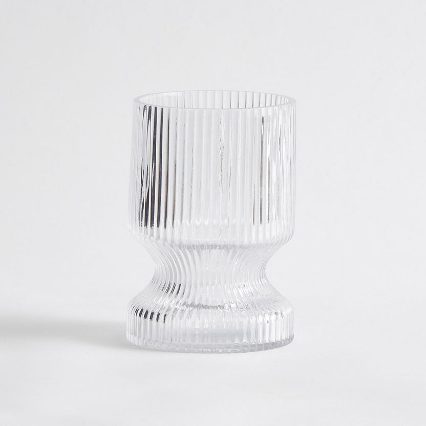 Atlanta Ribbed Inverted Clear Glass Vase - 12x18 cm-Vases-image-4