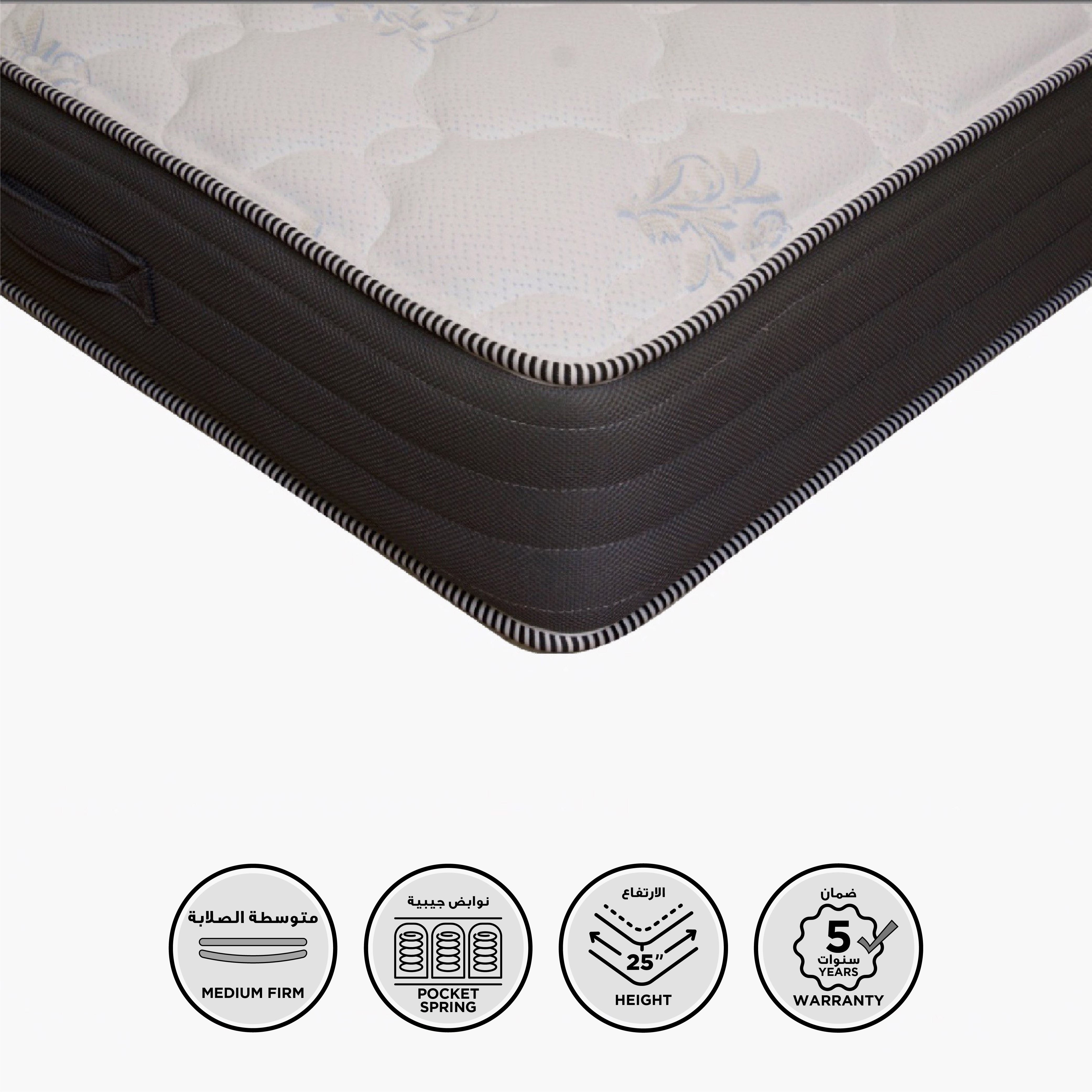 SleepEase iInsignia Knitted Breathable Fabric Medium Firm Pocket Spring Mattress - 150x200x25 cm-hbxbedroom-mattresses-queen-image-1