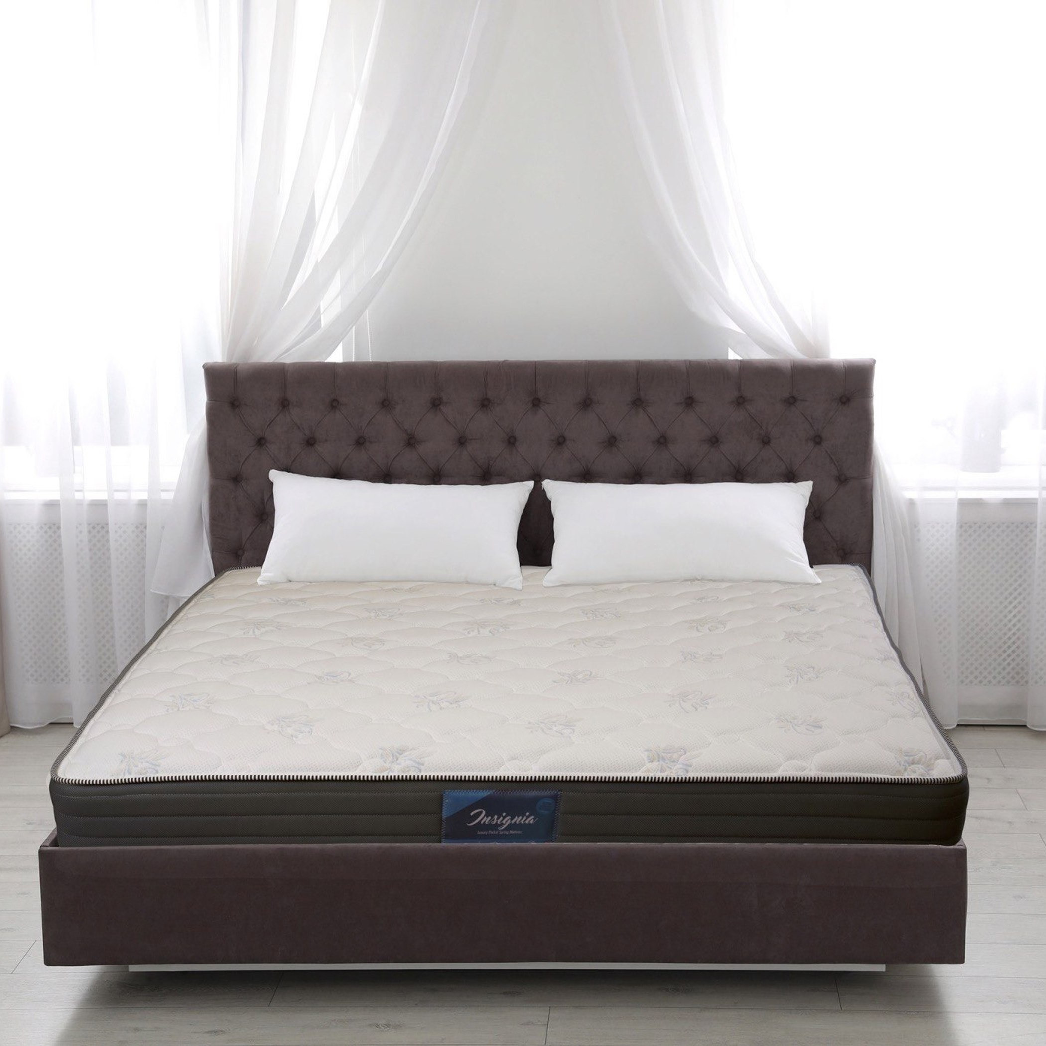 SleepEase iInsignia Knitted Breathable Fabric Medium Firm Pocket Spring Mattress - 200x200x25 cm-hbxfurniture-mattresses-superking-image-2