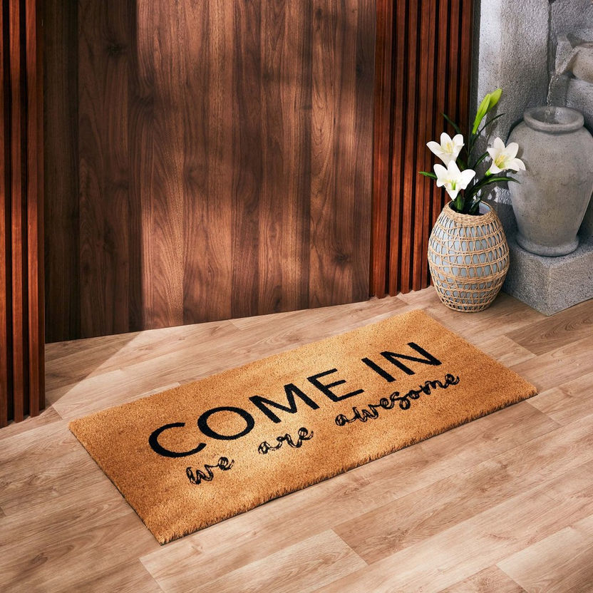 Come In Print Coir Doormat with PVC Back - 45x100 cm-Door Mats-image-0