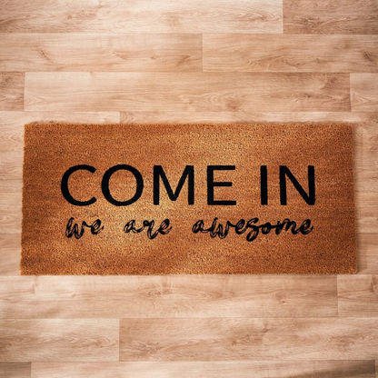 Come In Print Coir Doormat with PVC Back - 45x100 cms