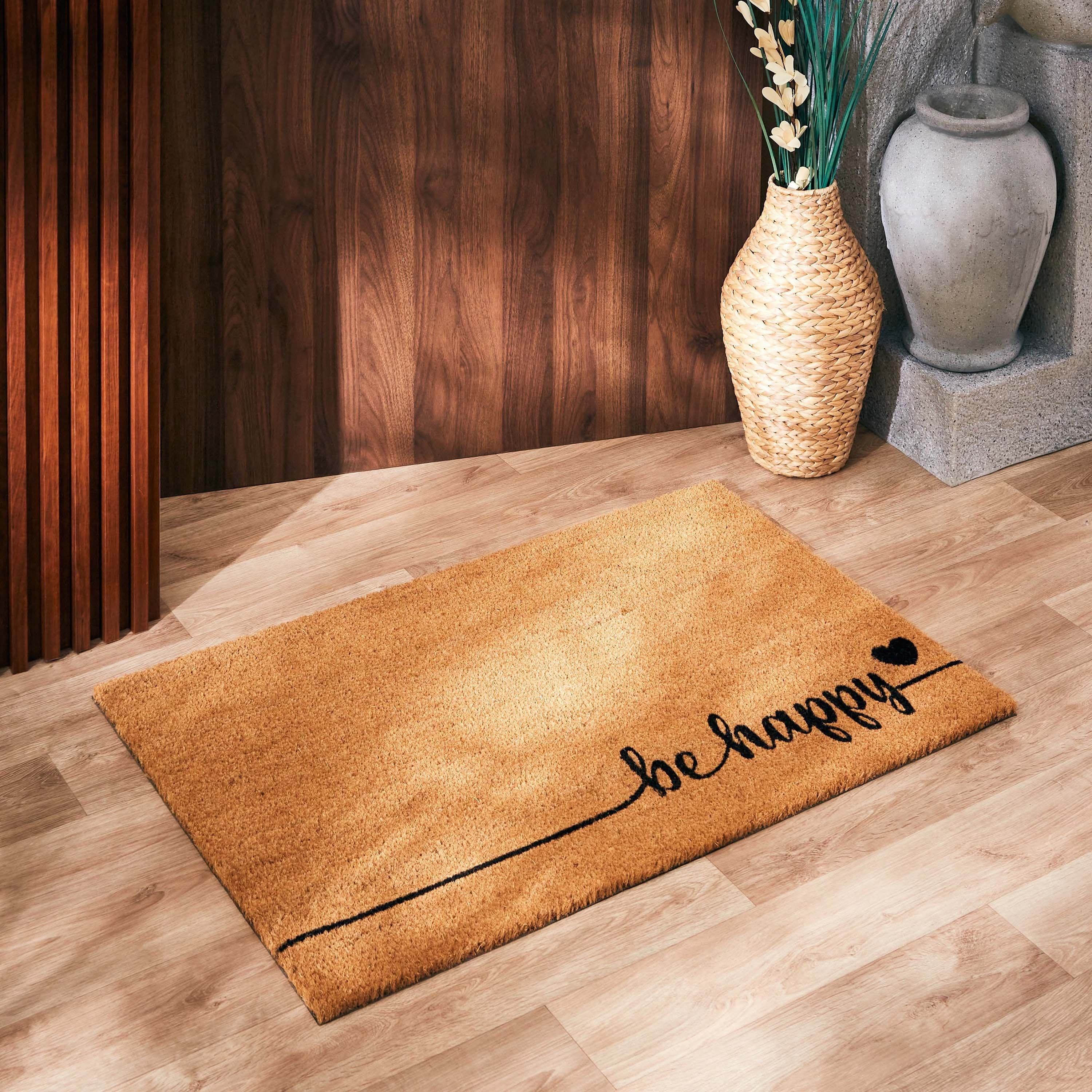سجادة باب من ألياف جوز الهند بطبعات - 60x90 سم-hbxhomeware-hbxlivingroom-image-1